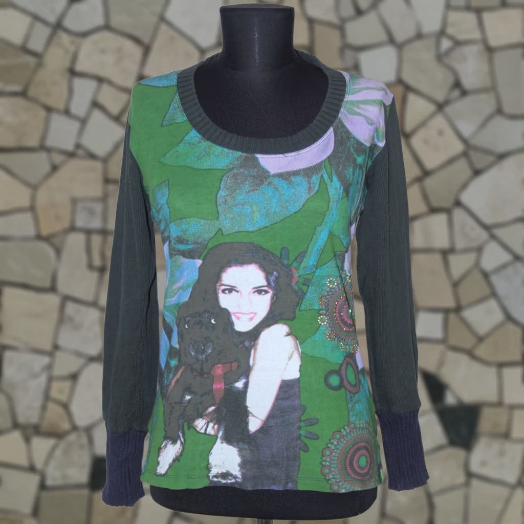 Desigual Desigual womens long sleeves tunic jumper Size M Multicoloured Size M / US 6-8 / IT 42-44 - 1 Thumbnail