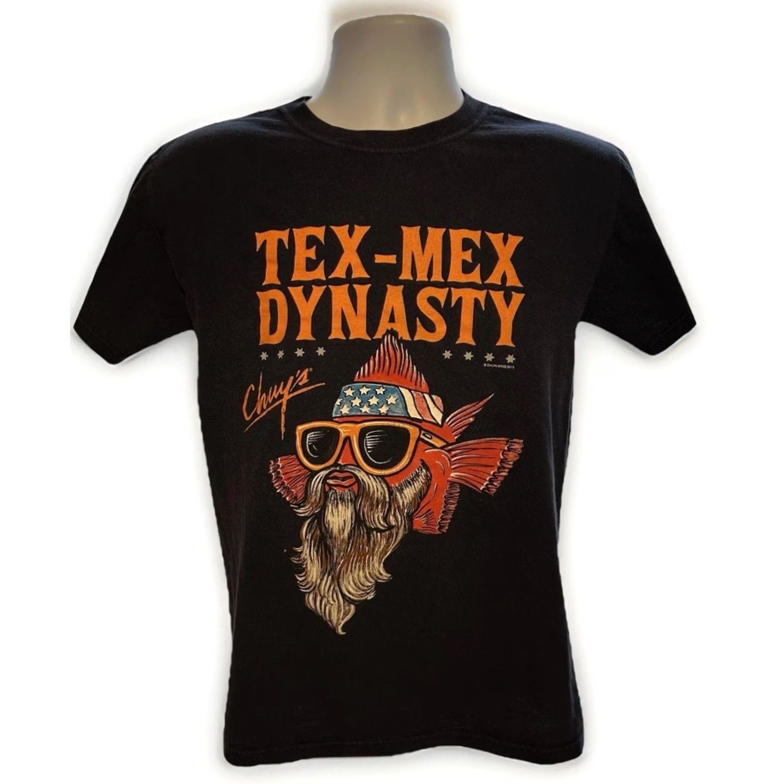 Vintage Chuy’s Tex-Mex Dynasty T-Shirt - 2013 Adult Small Black Double Sided - Viatran Size US S / EU 44-46 / 1 - 4 Thumbnail