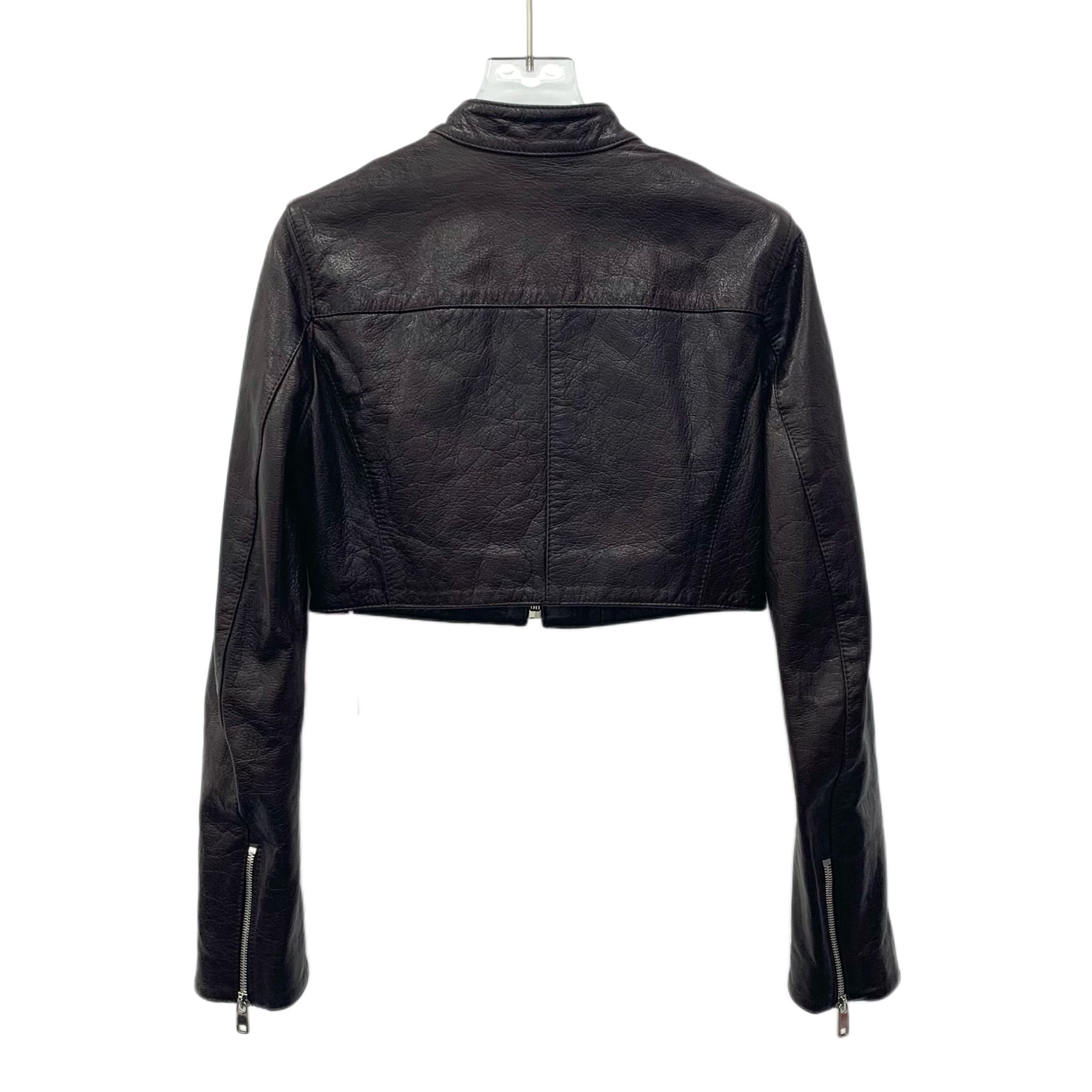 Dolce & Gabbana Dolce & Gabbana Brown Zip-Up Leather Jacket (Size XS) Size XS / US 0-2 / IT 36-38 - 8 Thumbnail