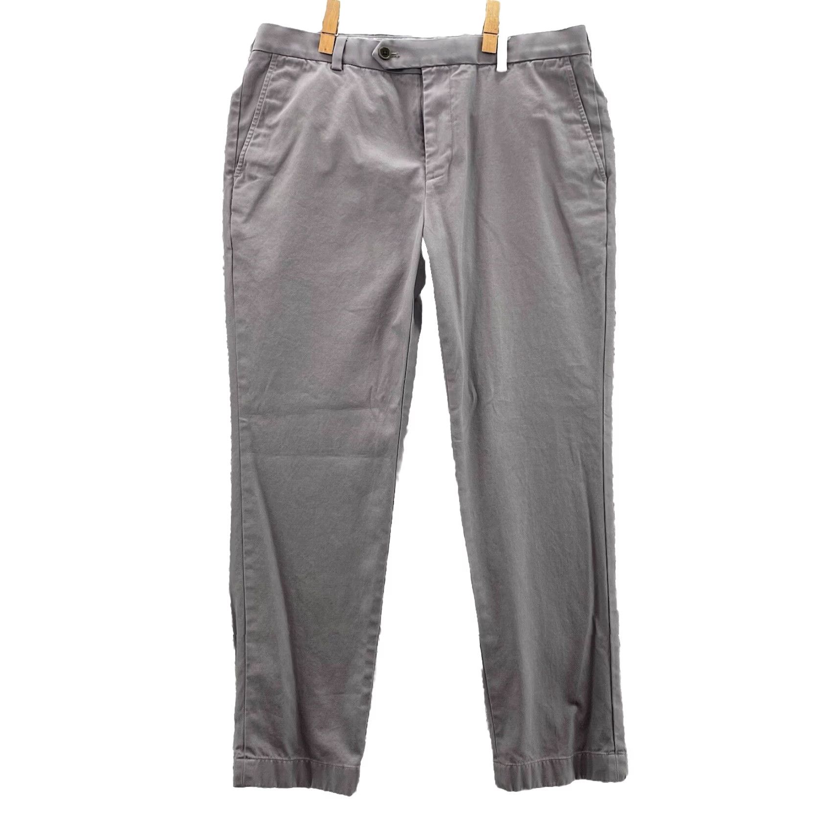 Brooks Brothers Brooks Brothers Pants 35x29 Gray Milano Fit Supima Cotton Golf Preppy Stretch Mens 90s Size US 35 - 2 Thumbnail