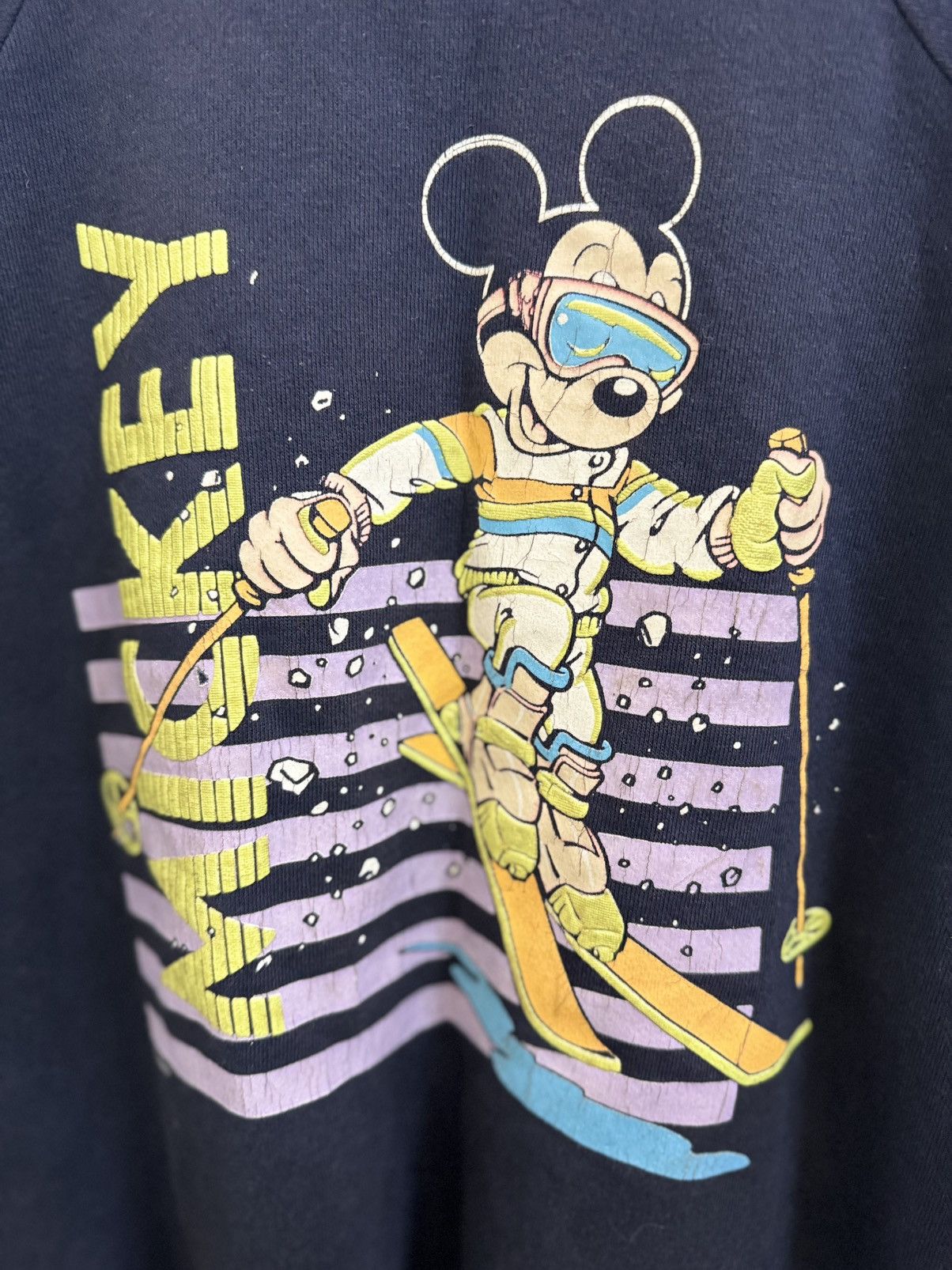 Hanes × Vintage DOWNHILL FREAK 80s Mickey Mouse Ski vintage crewneck Size US XL / EU 56 / 4 - 4 Thumbnail