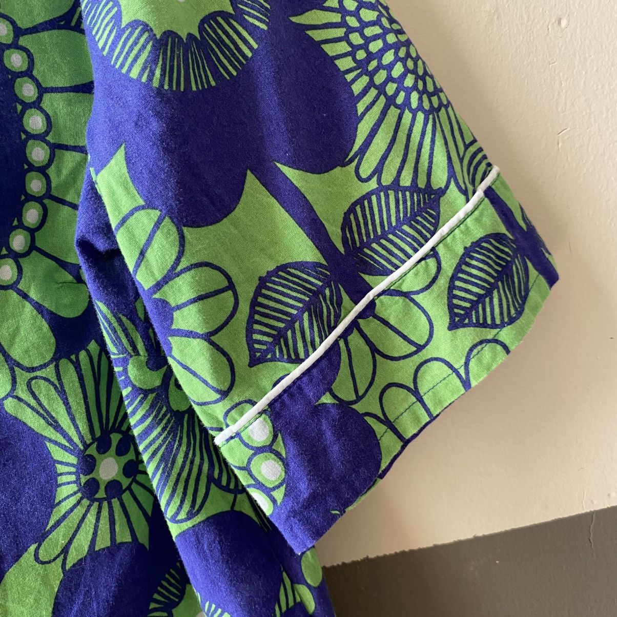 Marimekko Marimekko® Blue Green Retro Floral Blouse Size XS / US 0-2 / IT 36-38 - 4 Thumbnail