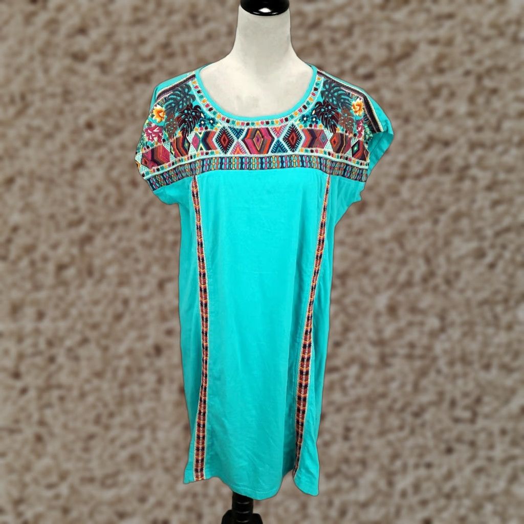 Johnny Was Johnny Was Dress Womens S Quinn Embroidered Boho Southwest Floral Geometric Size S / US 4 / IT 40 - 1 Thumbnail