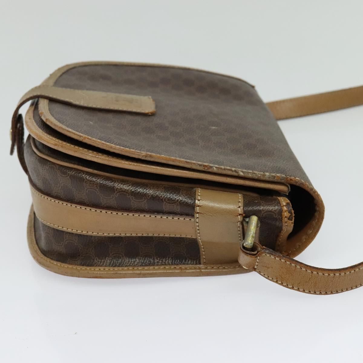 Celine CELINE Macadam Canvas Shoulder Bag Pvc Leather Brown Gold Size ONE SIZE - 5 Thumbnail