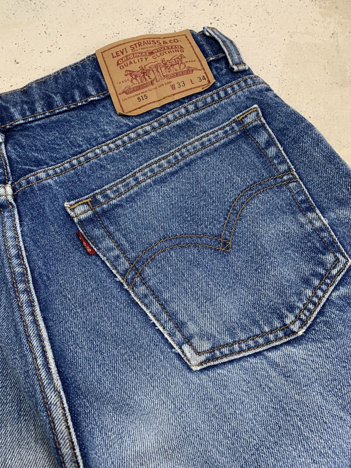 Levi's Vintage Reproduction Levis 515 Distressed Denim Pants (AE2) Size US 32 / EU 48 - 18 Thumbnail