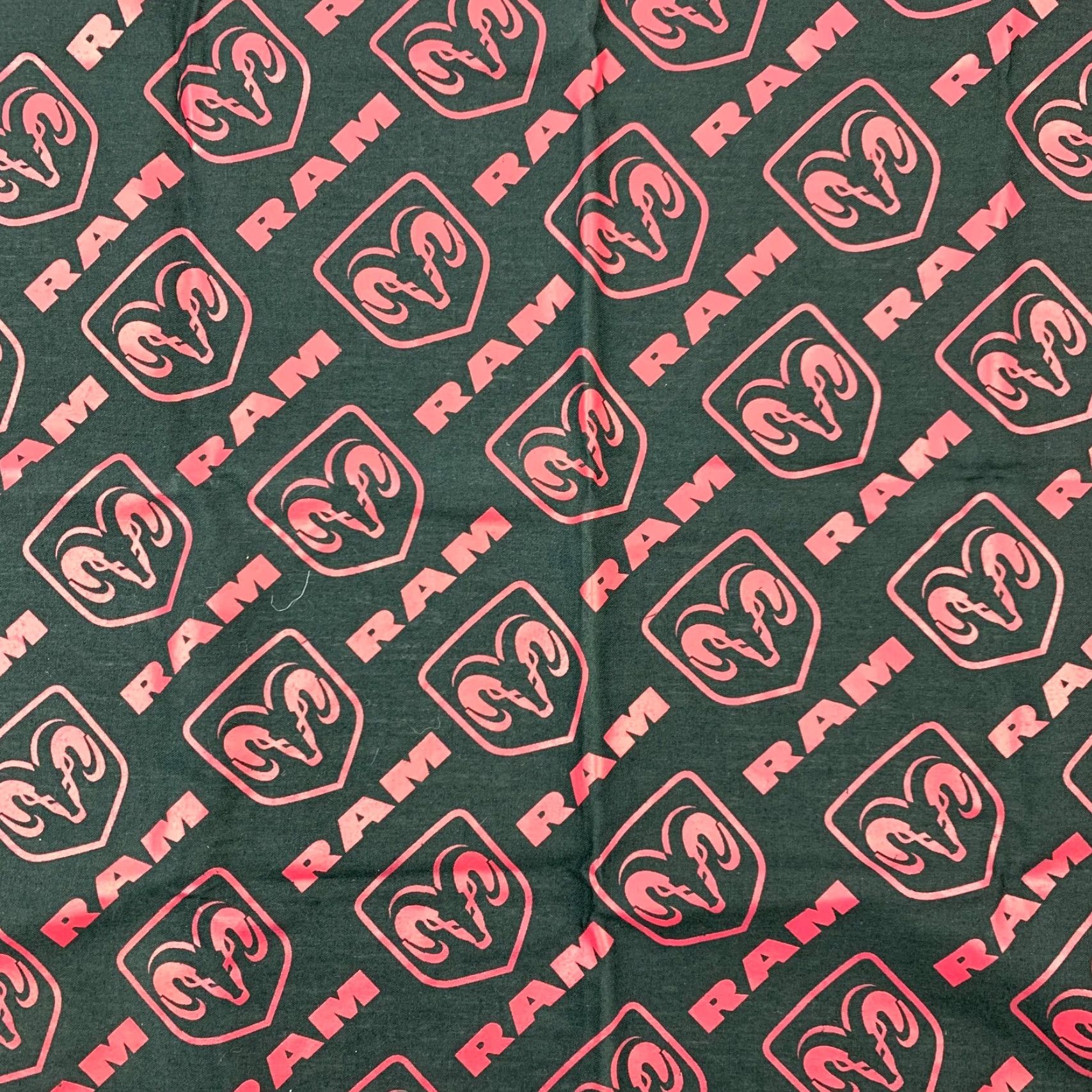 Logo 7 **VINTAGE DODGE RAM BLACK RED LOGO BANDANA 20.75X20.5** User: Vintage Dodge Ram Black Red Logo Bandana 20.75x20.5" Size ONE SIZE - 2 Thumbnail