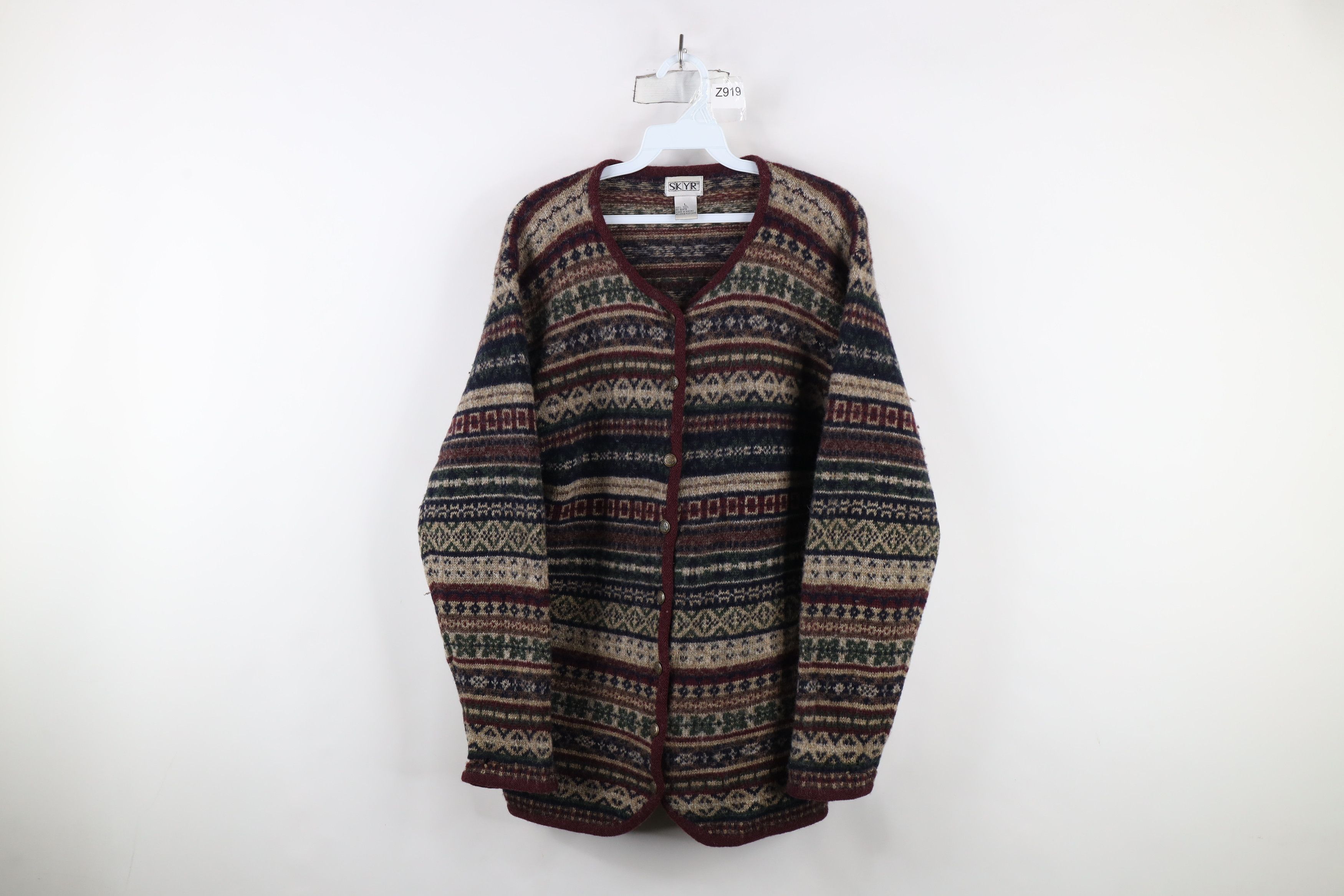 Streetwear × Vintage Vintage 90s Streetwear Wool Fair Isle Knit  