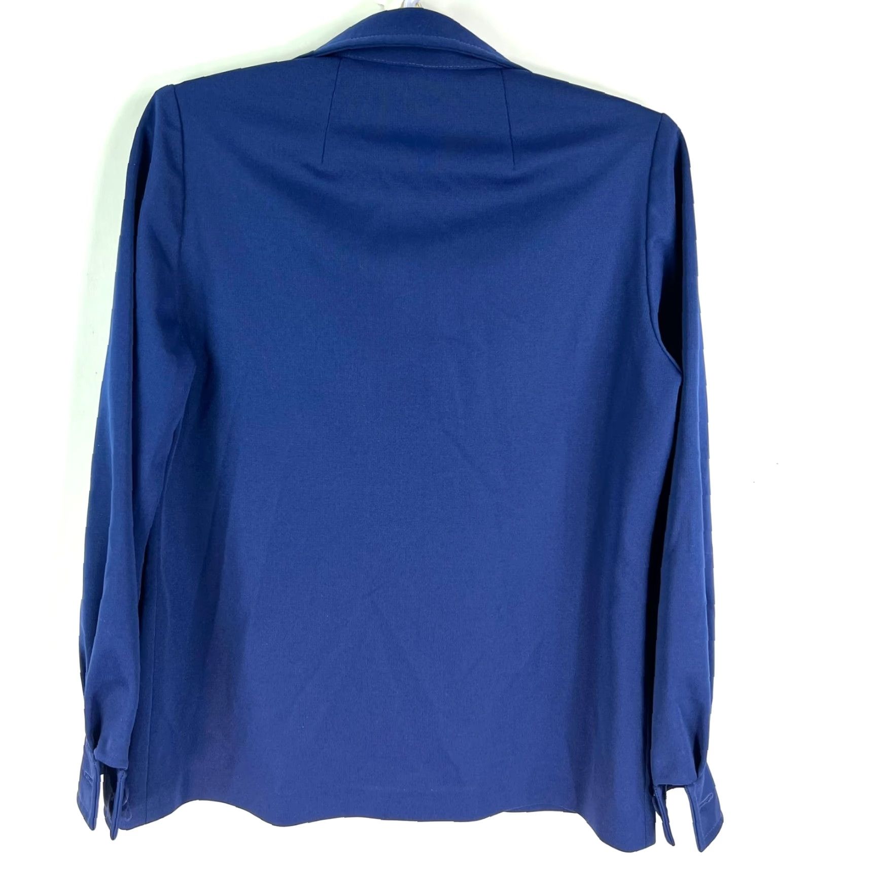 Vintage VINTAGE American Vintage Blazer Womens M Navy Blue Solid 70s Lined Five-Button Front Peak Lapel Mid-Length Jac​ket"} Size M / US 6-8 / IT 42-44 - 5 Thumbnail