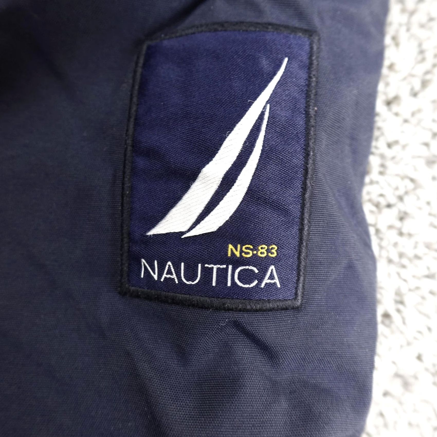 Nautica Nautica Jacket Mens XL White Blue Sailing Colorblock Zip Windbreaker Bomber Coat Size US XL / EU 56 / 4 - 7 Thumbnail