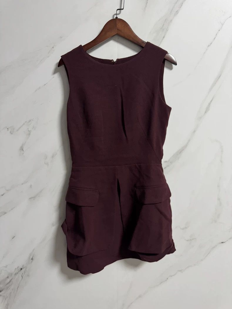 Alexander McQueen Burgundy Wool Dress Size 38- DMC