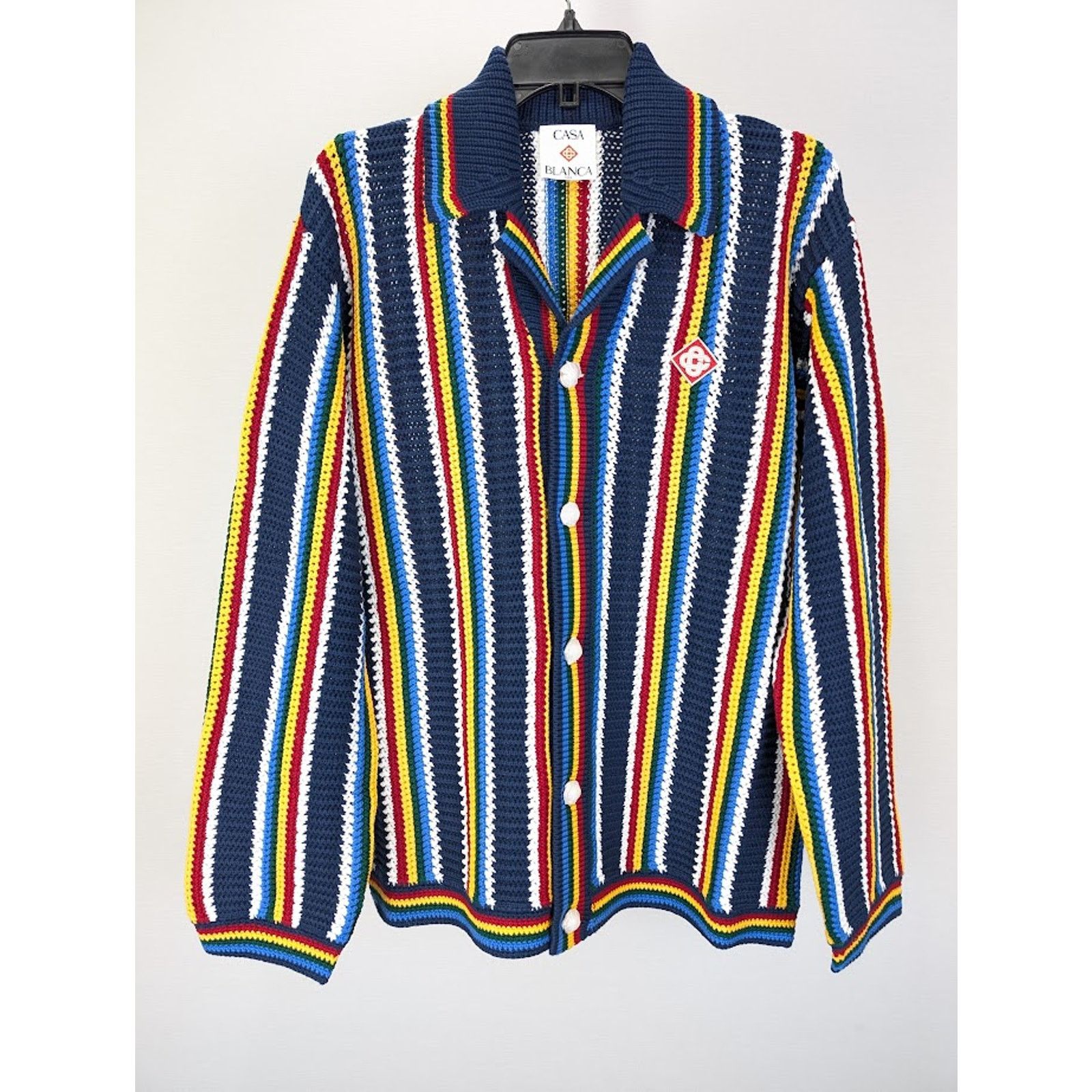 Casablanca o1rshd1 Q:2 / 555 / Cotton Crochet Shacket in Navy Size US XL / EU 56 / 4 - 2 Thumbnail