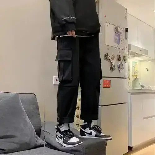 VIBE Cargo Pants Baggy and Cuffed - Korean Style Streetwear Size US 32 / EU 48 - 2 Thumbnail