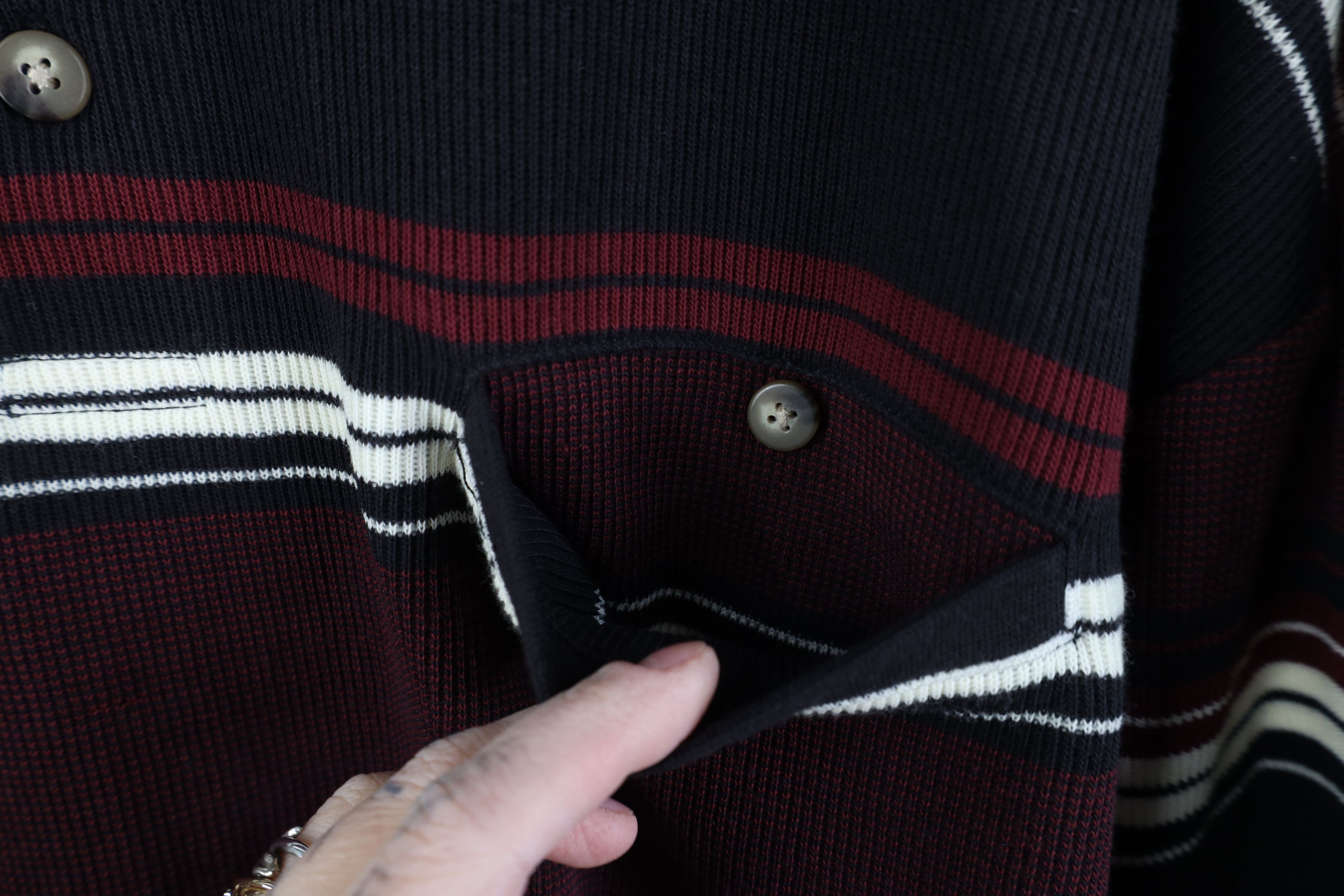 Vintage Vintage 90s Streetwear Ribbed Knit Long Sleeve Pullover Polo Size US XL / EU 56 / 4 - 6 Thumbnail