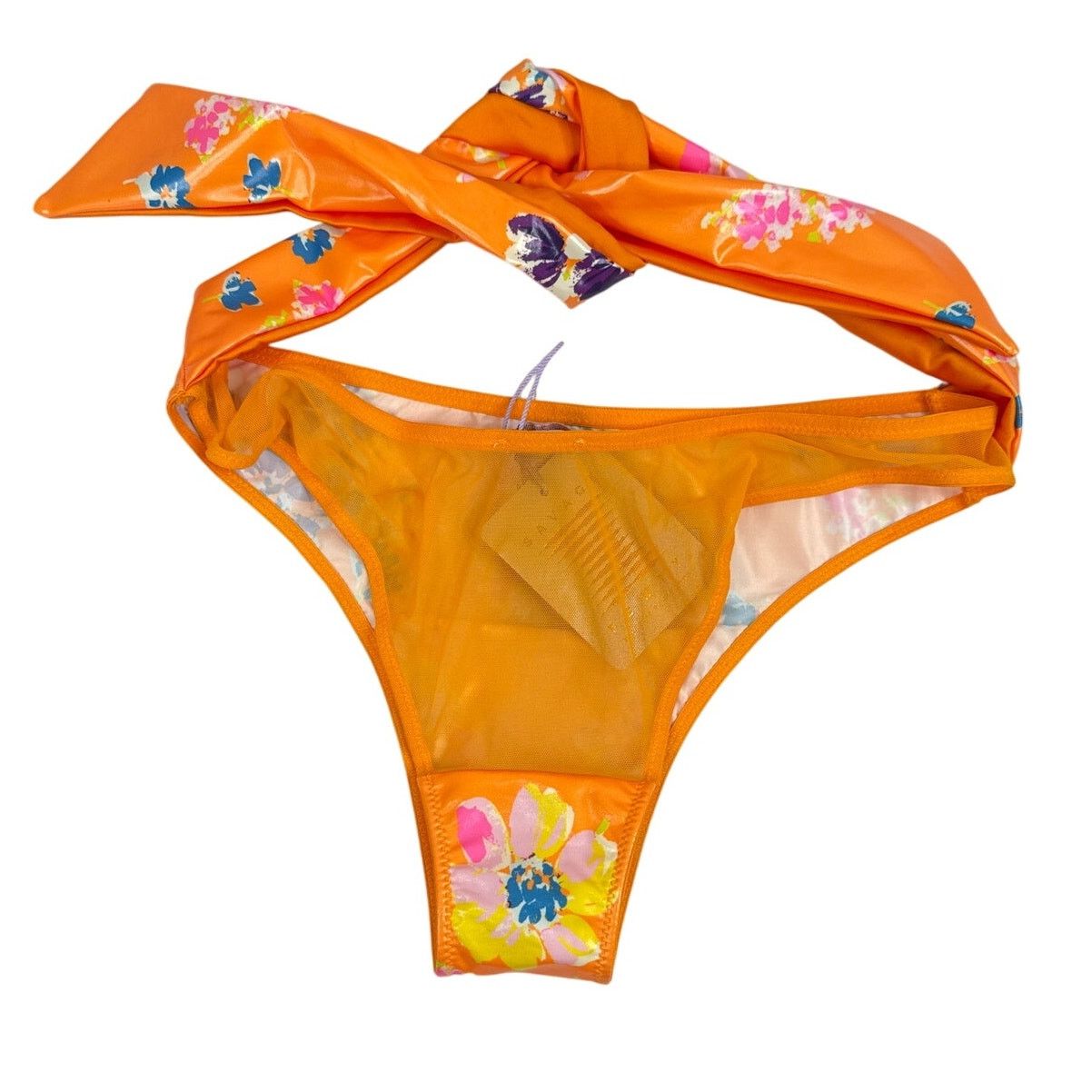 Fenty Savage X Fenty Night Blooms High Leg Floral Mesh Bow Bikini Size S / US 4 / IT 40 - 6 Thumbnail