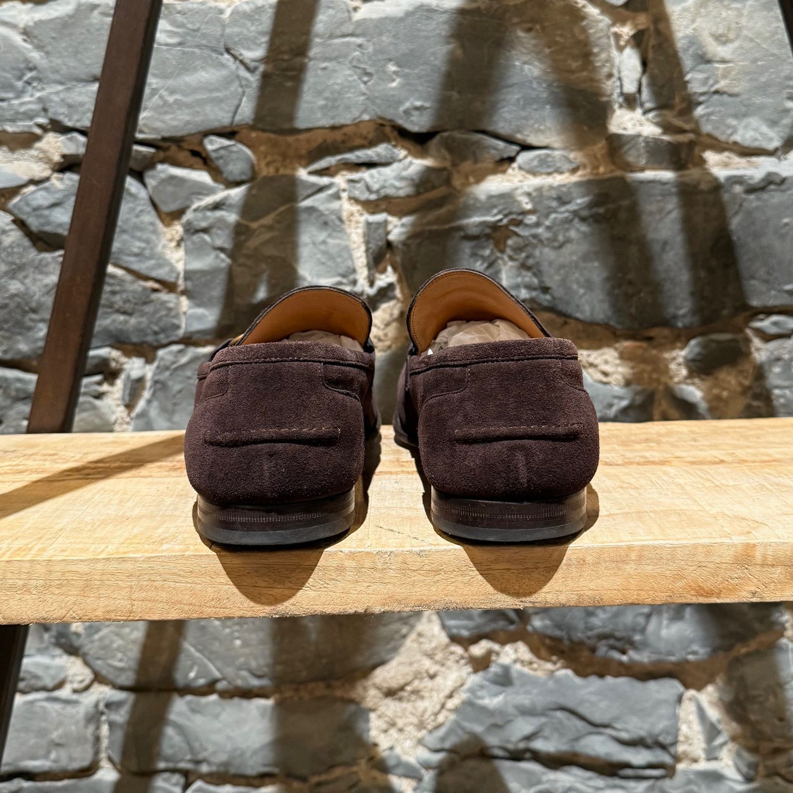 Gucci Gucci Brown Suede Horsebit Accent Jordaan Loafers Size US 11.5 / EU 44-45 - 4 Thumbnail