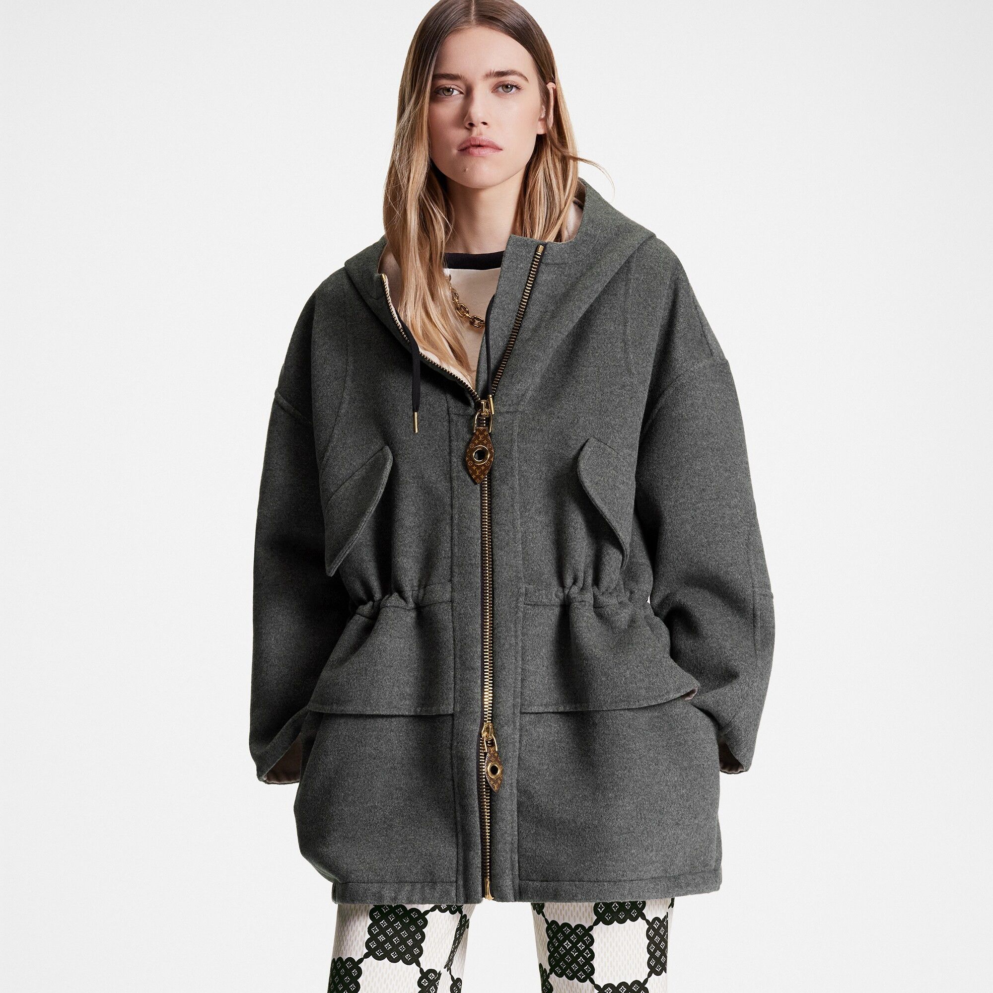 Louis Vuitton o1flszh0925 Double Face Peplum Jacket in Grey Size XS / US 0-2 / IT 36-38 - 5 Thumbnail