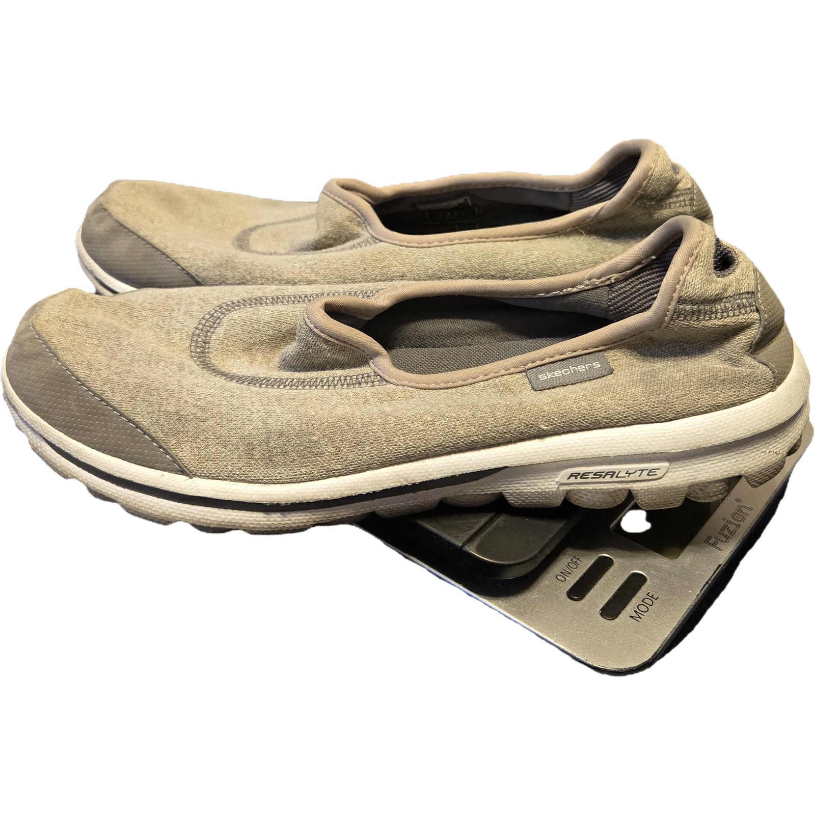 SKECHERS Skechers Women Go Walk Gray Textile Slip-On Walking Shoes 8 Size US 8 / IT 38 - 4 Thumbnail