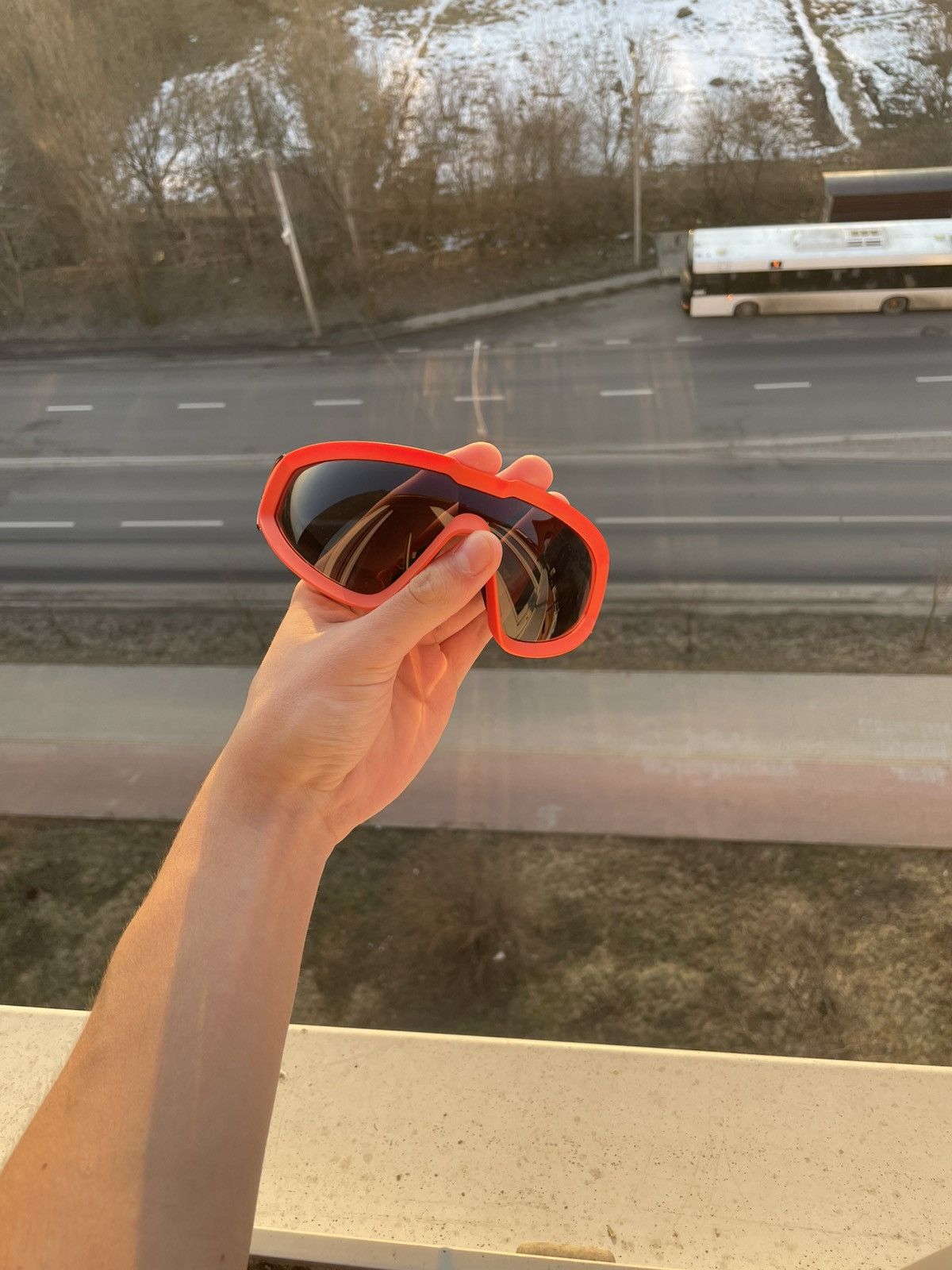 Moncler Moncler Shield Sport Sunglasses - Bright Orange Rick Owens Size ONE SIZE - 1 Thumbnail