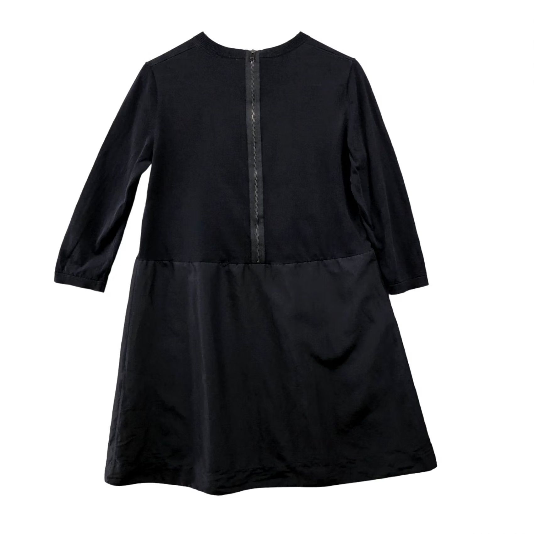 Cos COS 3/4 Sleeve Dress Womens S Navy Blue Crewneck Mixed Media Knit T Shirt Size S / US 4 / IT 40 - 2 Thumbnail