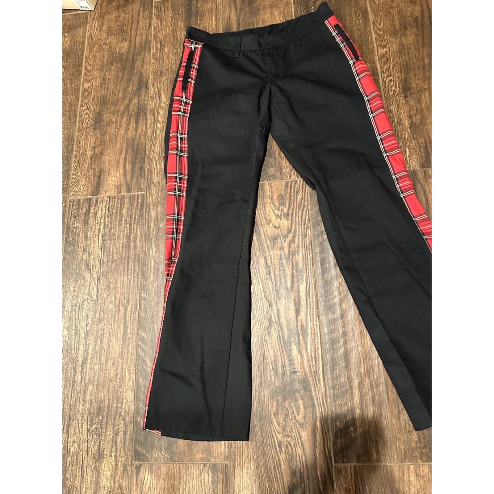 Vintage VINTAGE Serious Clothing Pants Women 9 Plaid 90s Punk Rock n Roll Wide-Leg Gray Size 30" / US 8 / IT 44 - 3 Thumbnail