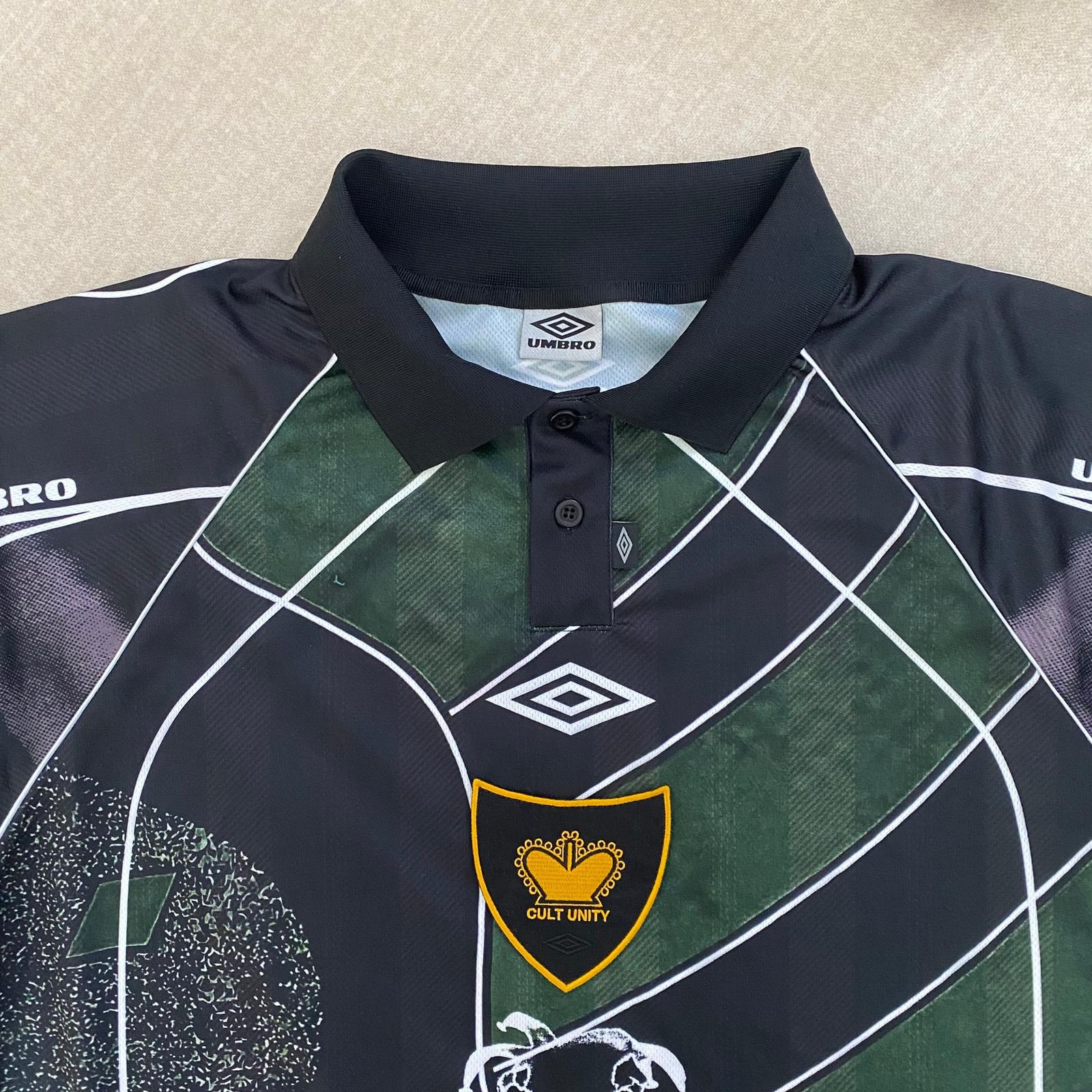 Umbro × Slam Jam Green 95/96 Cult Unity Logo Long Sleeve Polo Size L / US 10 / IT 46 - 6 Thumbnail