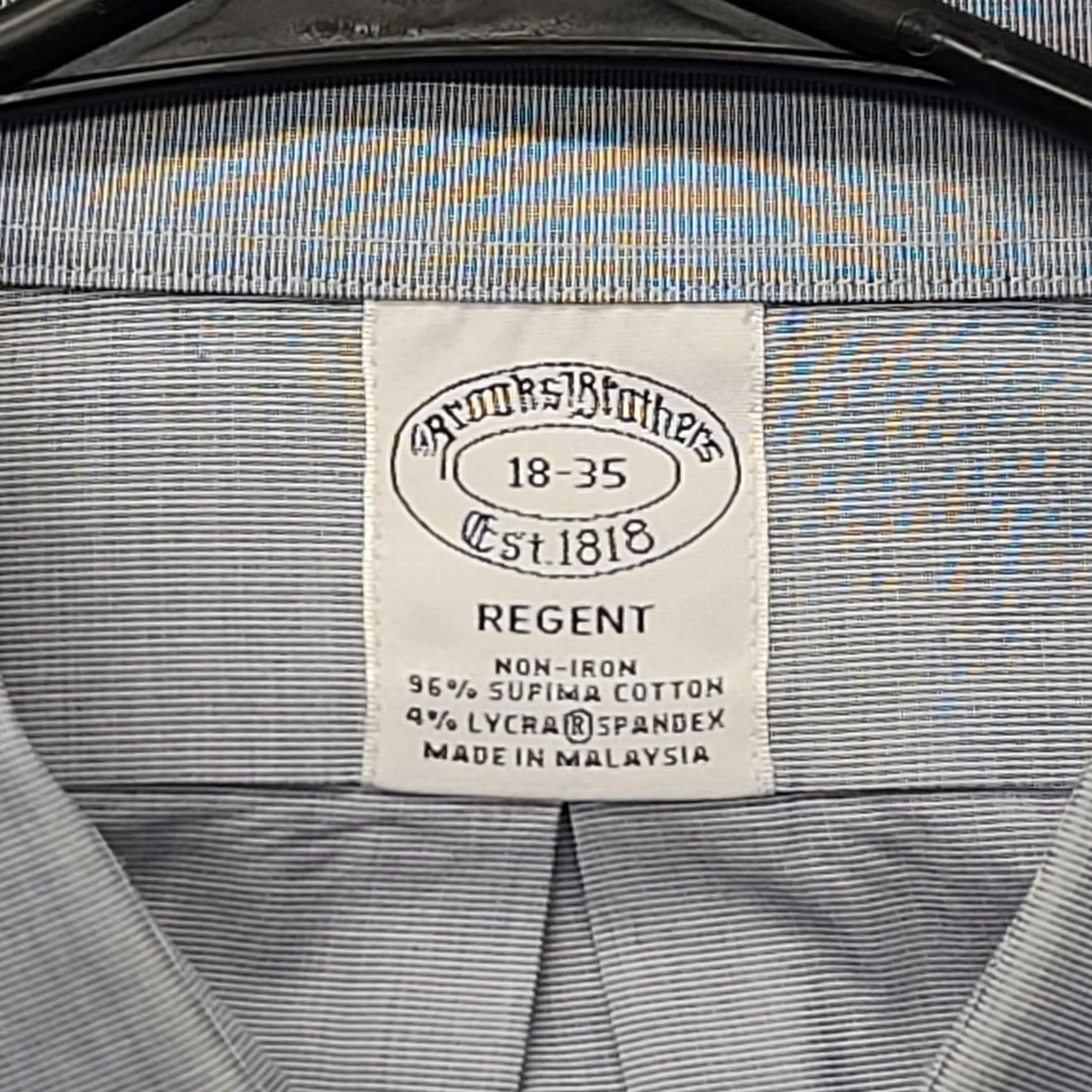 Brooks Brothers Brooks Brothers Shirt Mens 18-35 Regent Fit Supima Cotton Stretch Non Iron Button-Up Size US XXL / EU 58 / 5 - 2 Thumbnail