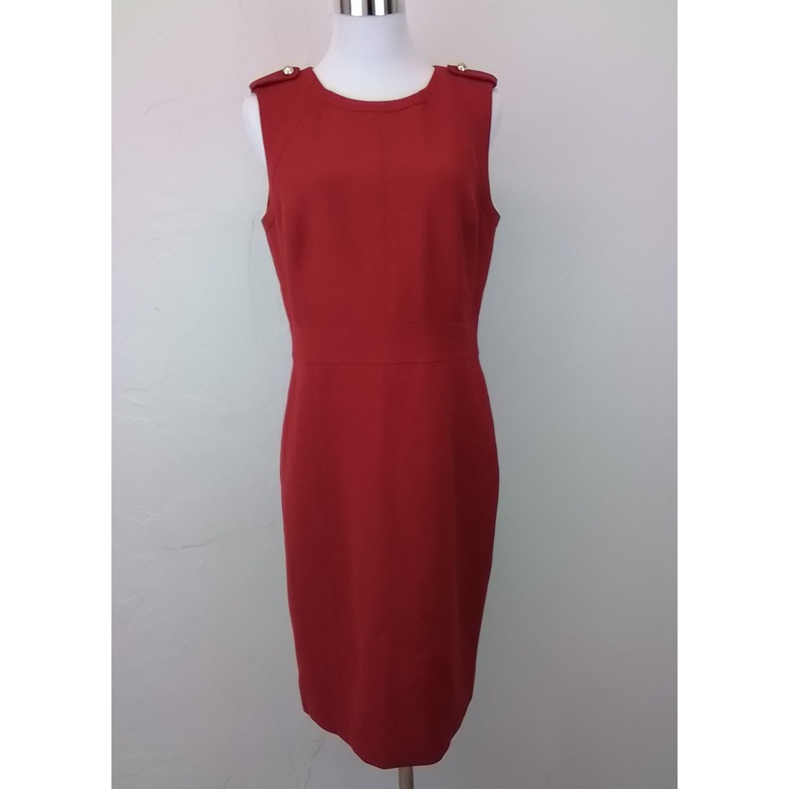 Tory Burch Tory Burch Sleeveless Pencil Dress Women's 8 Red Wool Blend Size M / US 6-8 / IT 42-44 - 2 Thumbnail