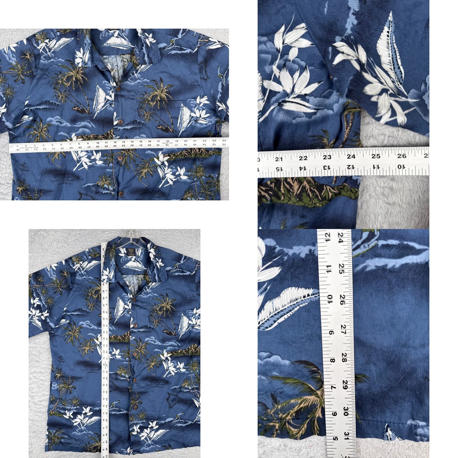 Vintage Palmwave Shirt Palmwave Blue Floral 100% Cotton Short Sleeve Button-Up | 2XL Mens Adult Hawaiian Pattern Classic? Size US XXL / EU 58 / 5 - 8 Thumbnail