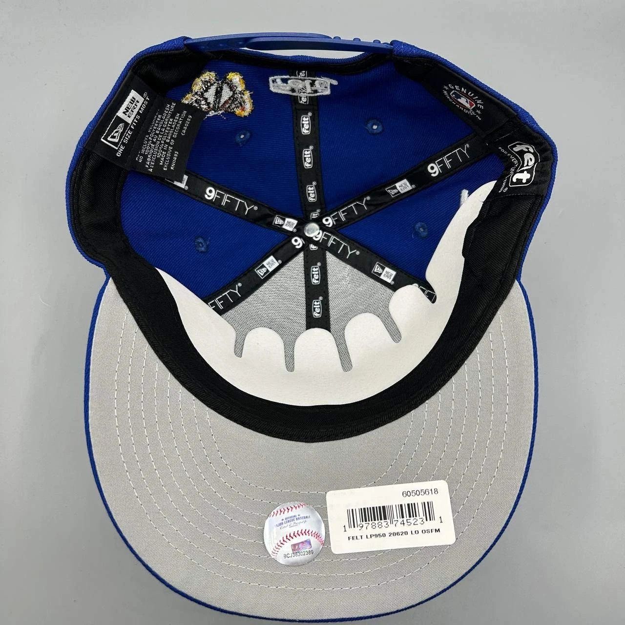 New Era Los Angeles LA Dodgers Felt Hat Men Blue Gray Snap Back Cap Size ONE SIZE - 2 Thumbnail
