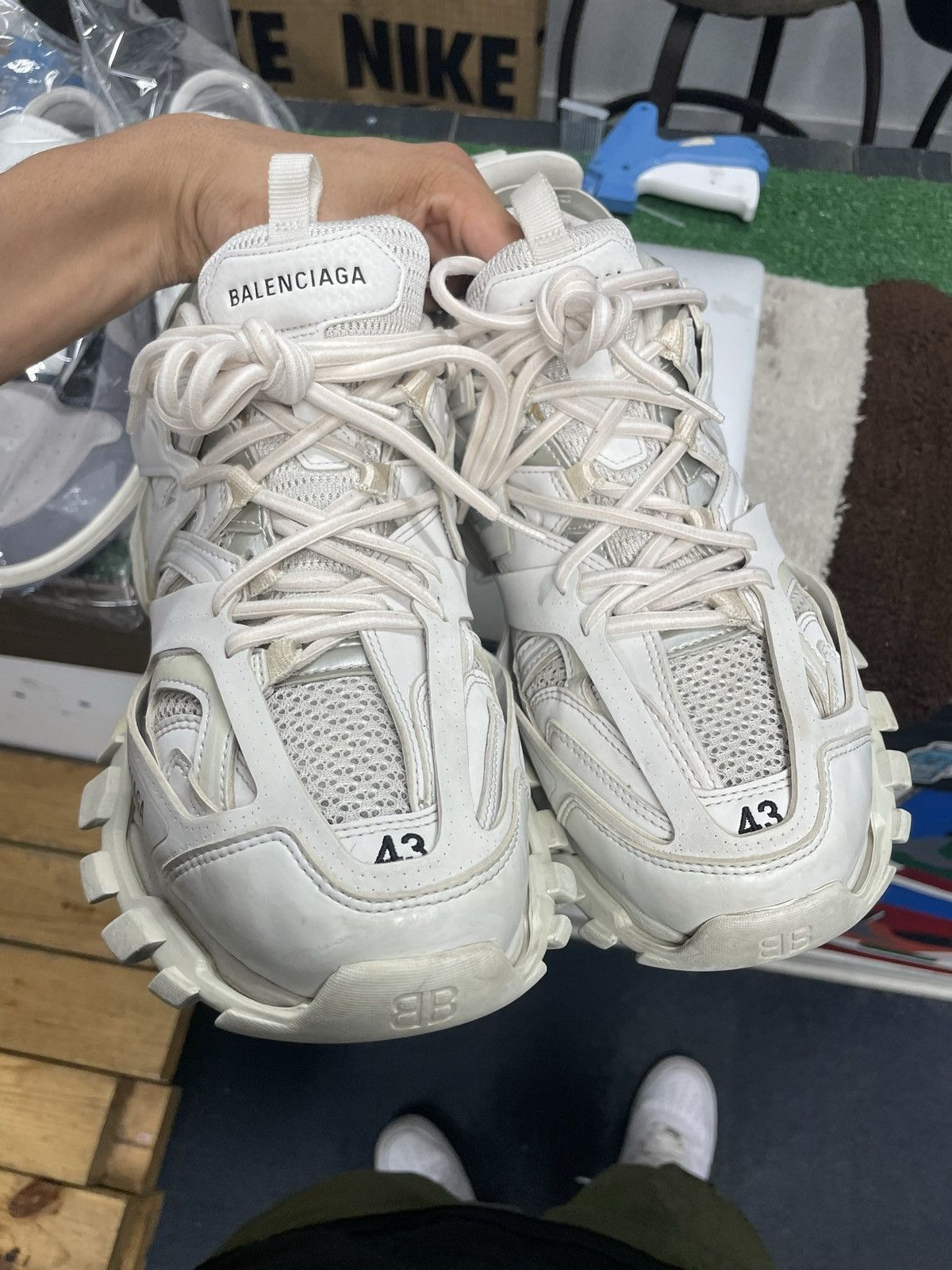 Balenciaga track runner white on sale