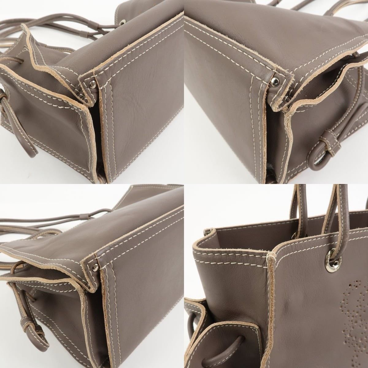Loewe Loewe Anagram Logo Leather Shopper Tote Brown Size ONE SIZE - 5 Thumbnail