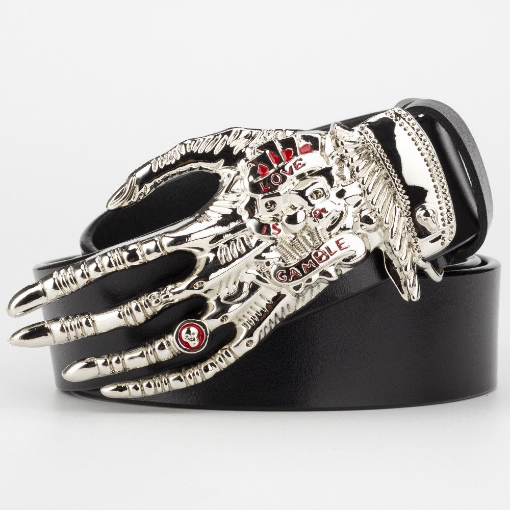 Designer Skull Punk Vintage Belt Riveted Belts Menswear Accessories Size ONE SIZE - 5 Thumbnail