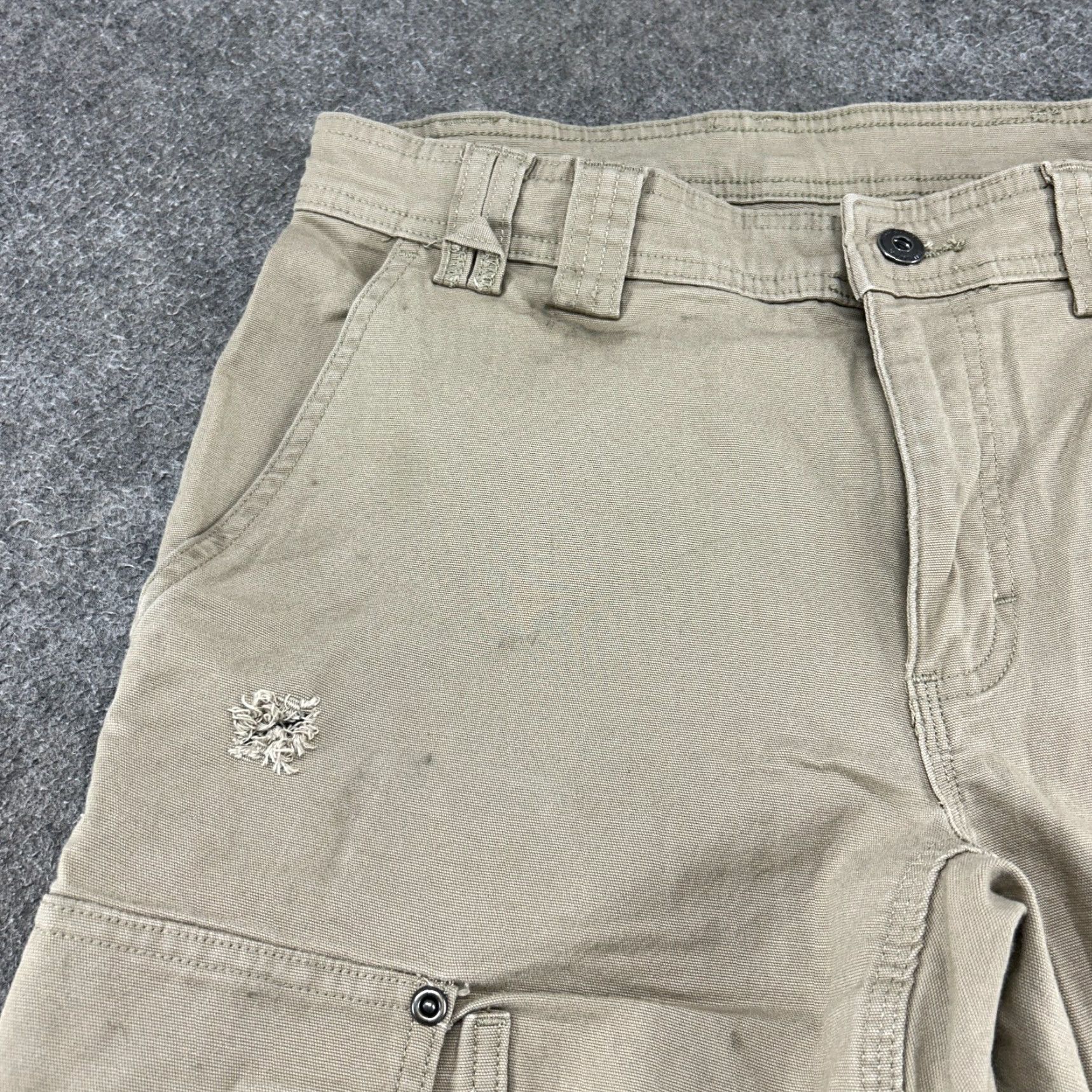 Vintage Duluth Pants Mens 32x30 Beige Slim Fit DFlex Fire Hose Canvas Stretch Cargo Straight Front Zip Pockets Logo Size US 32 / EU 48 - 3 Thumbnail
