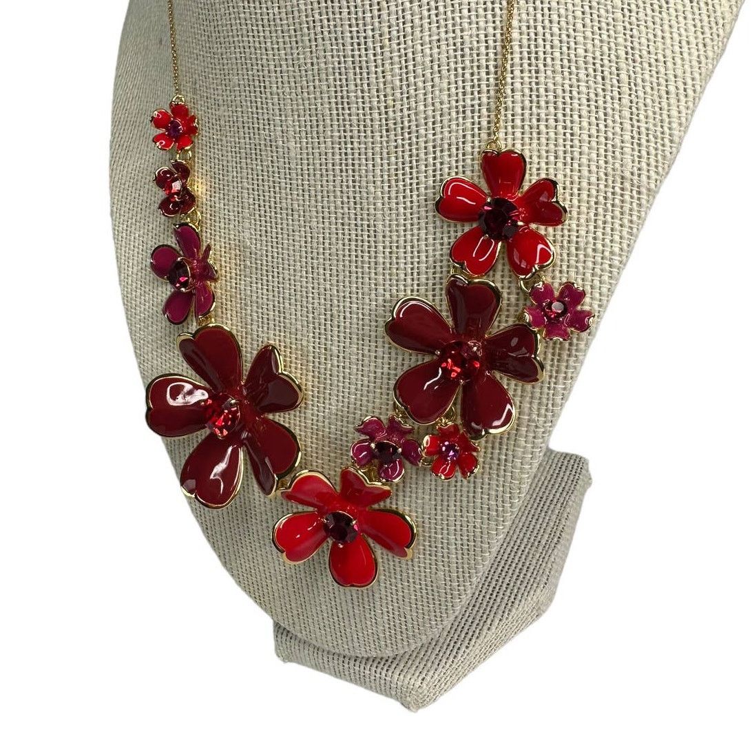 Kate Spade Kate Spade Blushing Blooms Statement Red Necklace Size ONE SIZE - 4 Thumbnail