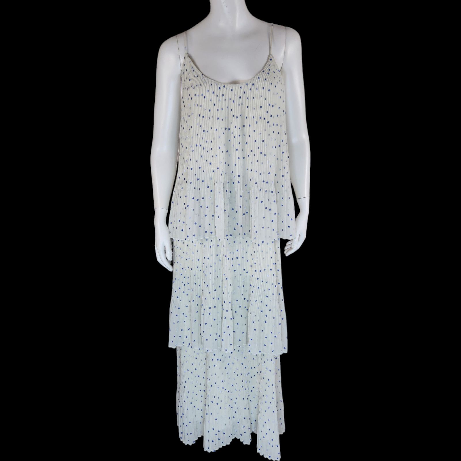Samsoe Samsoe Samsoe Samsoe Womens Large Blue Polka Dot Maxi Dress Size L / US 10 / IT 46 - 1 Thumbnail