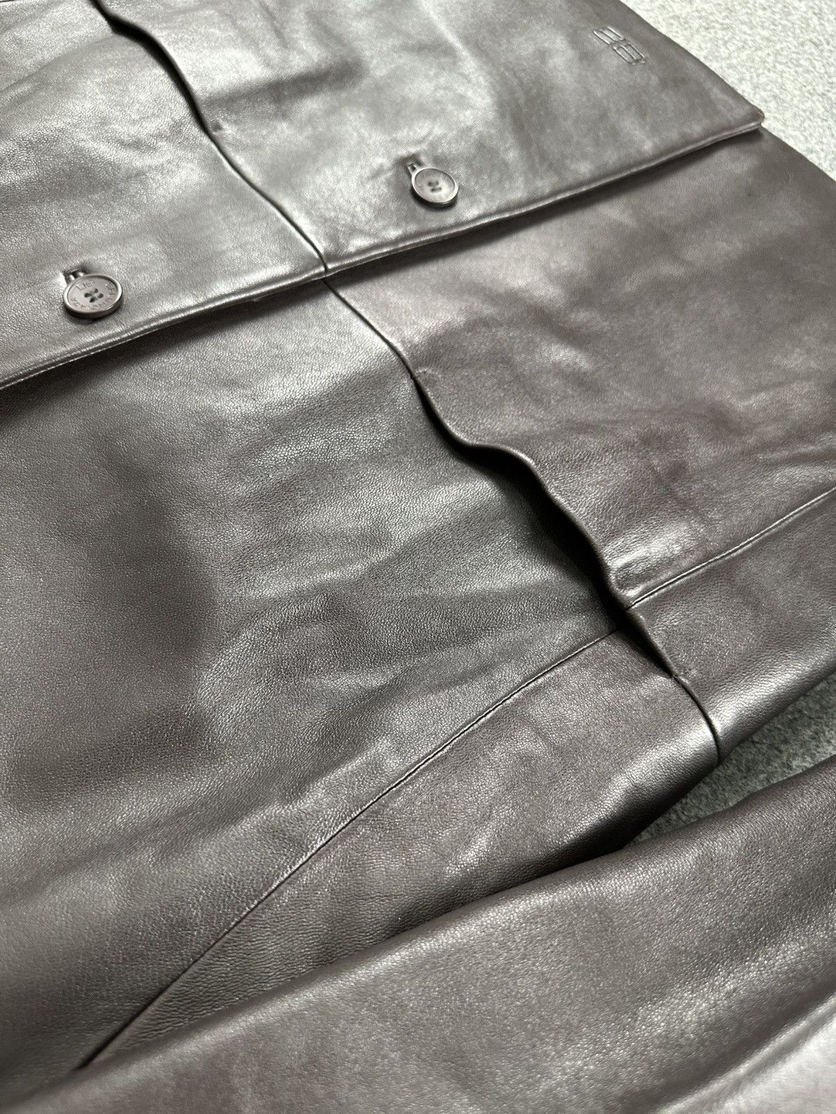 Balenciaga Balenciaga - Nicolas Ghesquiere 1998 Leather Blazer Jacket Size US L / EU 52-54 / 3 - 12 Thumbnail