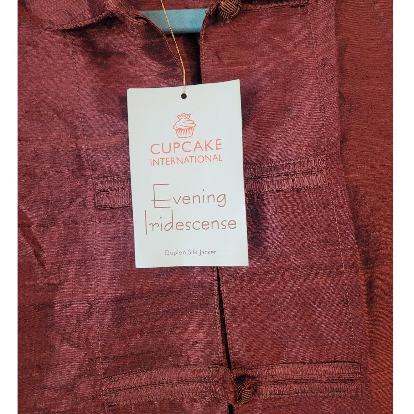 Vintage NWT Red Silk Frog Toggle Shacket M Romantic Statement Size M / US 6-8 / IT 42-44 - 9 Thumbnail