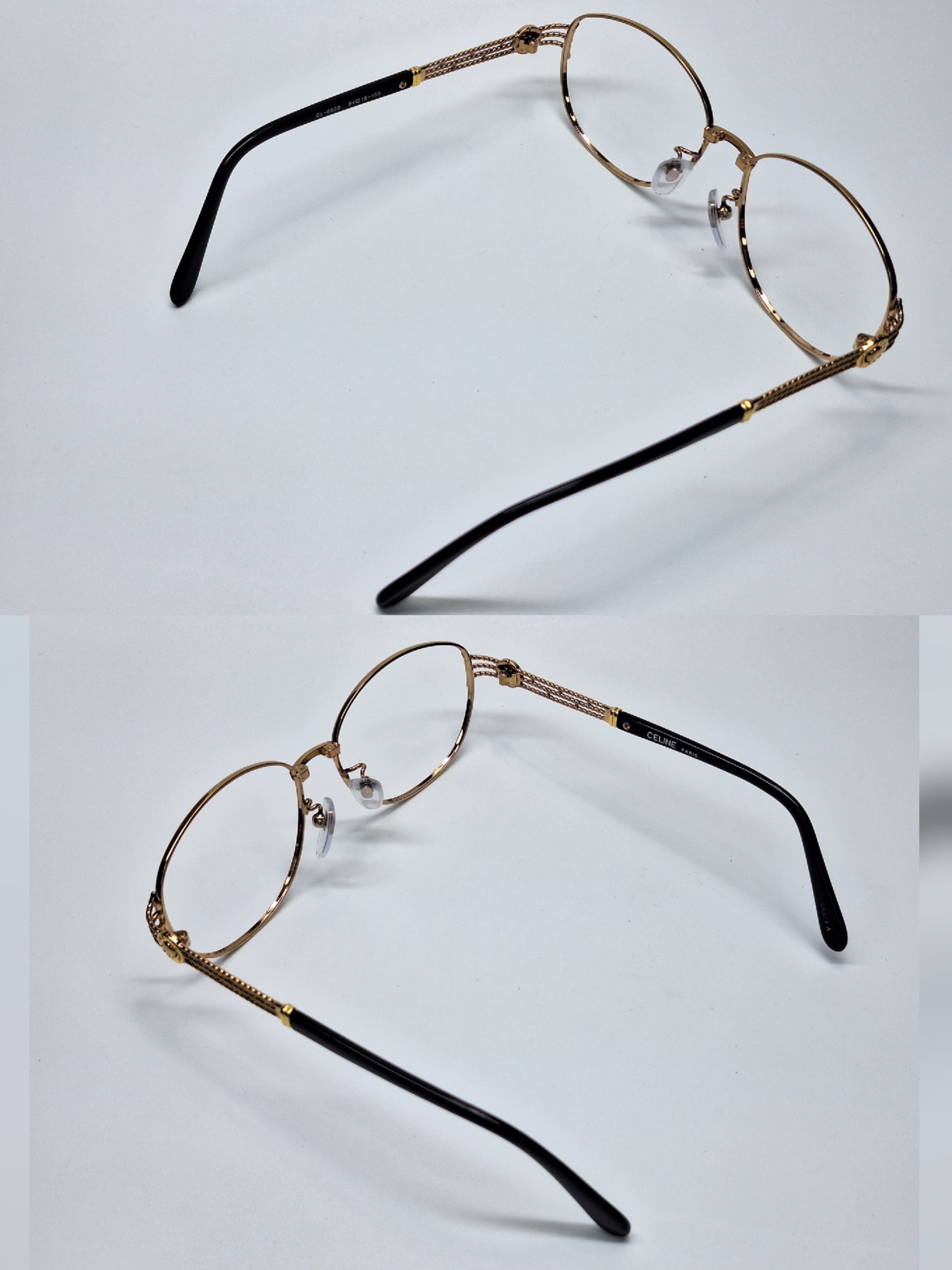 Celine CELINE PARIS CL-6523 Gold Luxury Vintage Eyeglasses Frame Size ONE SIZE - 9 Thumbnail