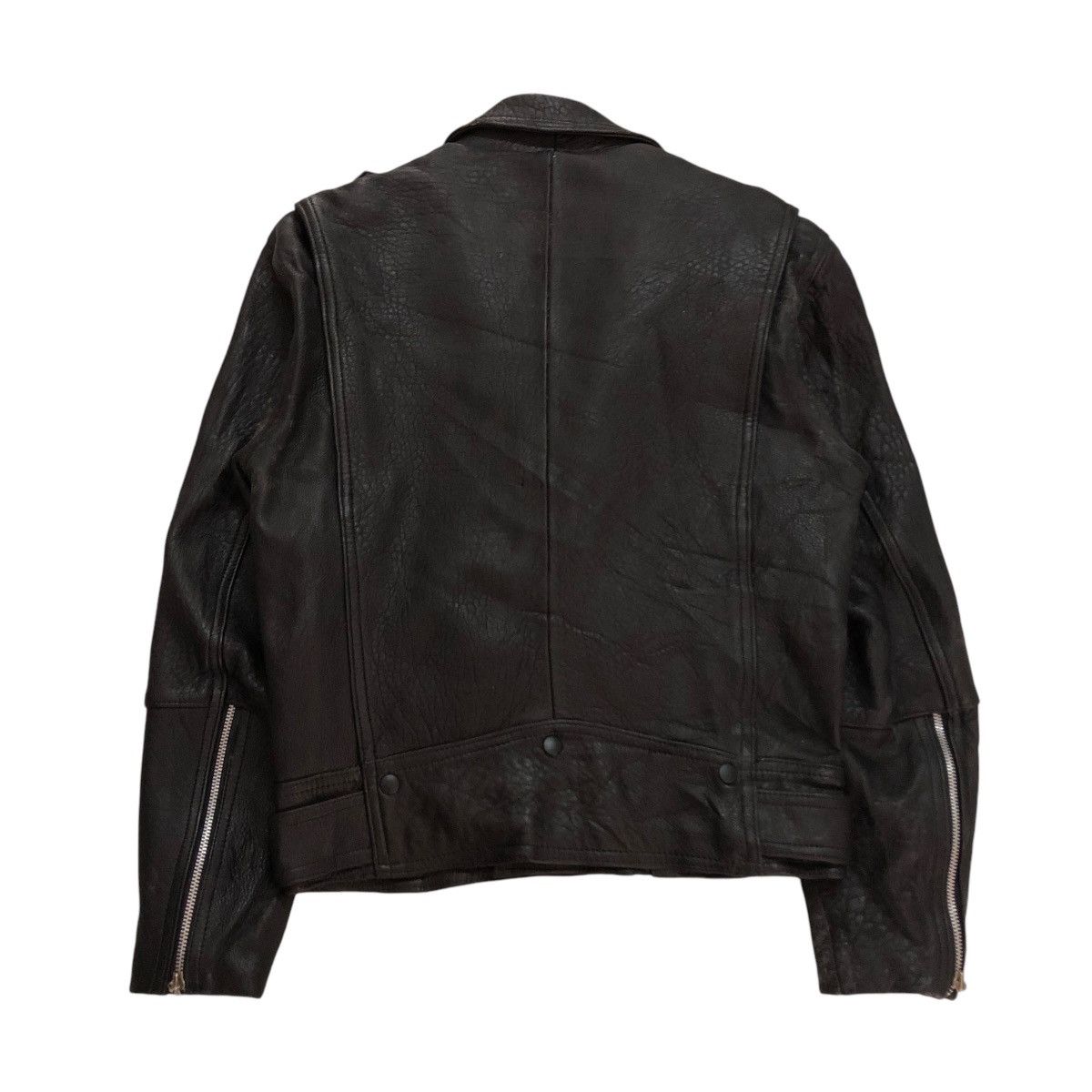 Japanese Brand 🔥VINTAGE BIKER LEATHER JACKET DOUBLE COLLAR U STATION Size US M / EU 48-50 / 2 - 2 Thumbnail
