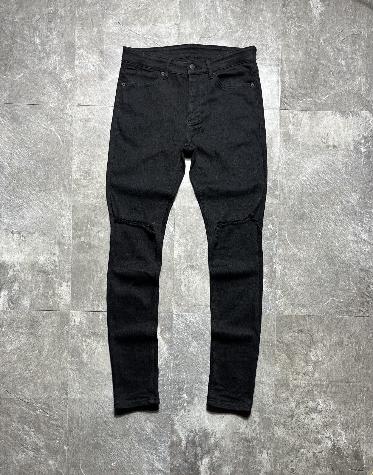 Ksubi Ksubi Knee Rip Plain Black Denim Jeans Size 32 Size US 32 / EU 48 - 5 Thumbnail