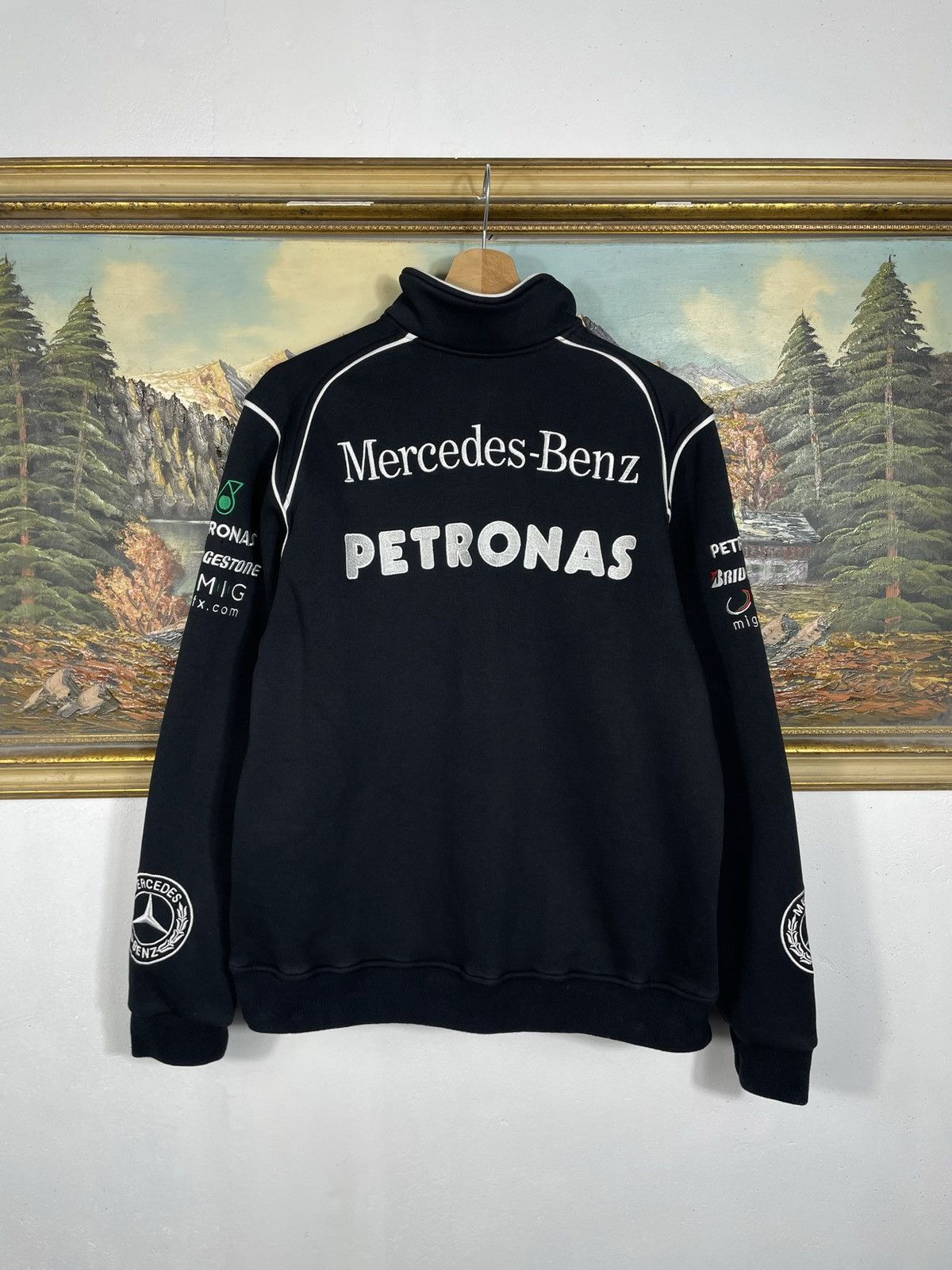 Mercedes-Benz × Vintage Mercedes Retro 00s Loose Oversize Zip Jacket Race Motor Size US L / EU 52-54 / 3 - 4 Thumbnail