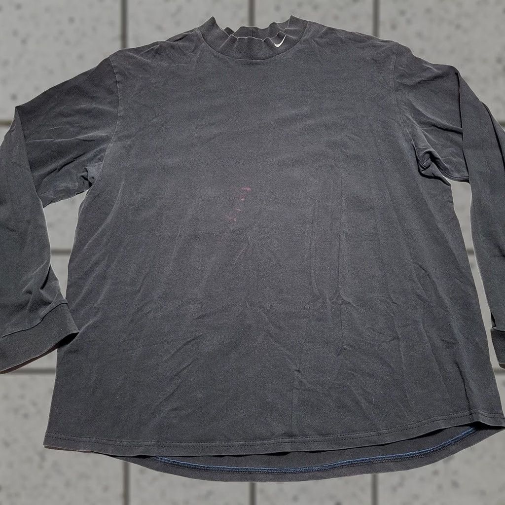 Nike Nike Mock Neck Long Sleeve Shirt Black Spandex Y2K 90s Retro Mens Large Size Regular Stretch Cotton Size US L / EU 52-54 / 3 - 1 Thumbnail