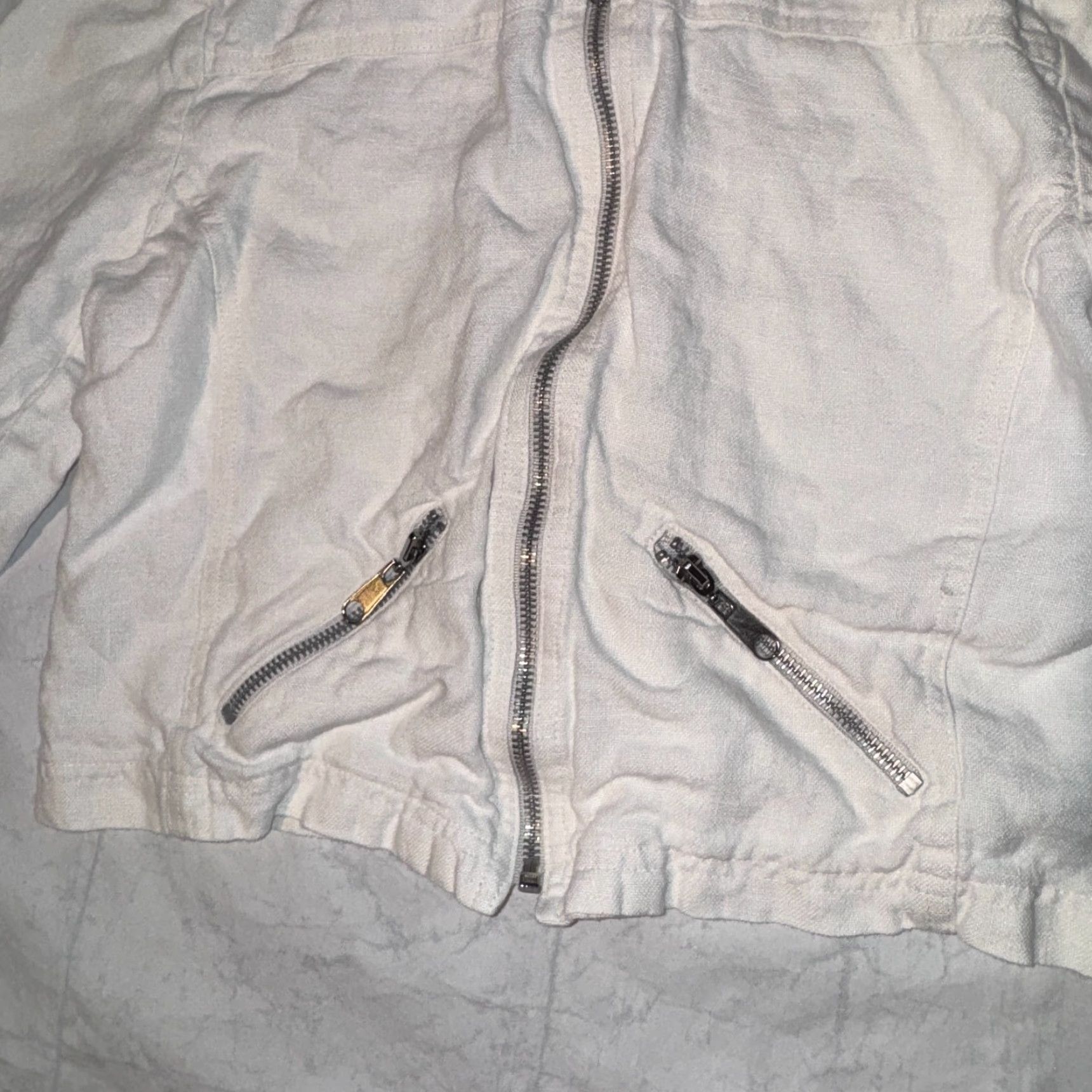 Vintage Karen Kane Women Jacket Short White Linen Cotton Nautical Pockets Spring Business PM Petite Ladies Womens Size M / US 6-8 / IT 42-44 - 3 Thumbnail