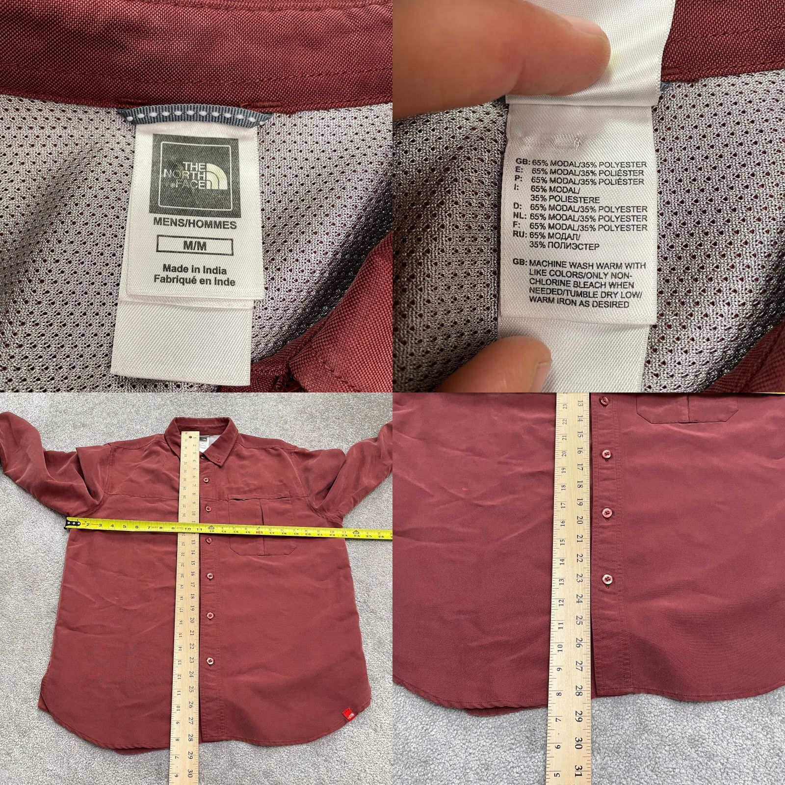 The North Face The North Face Button Down Shirt Mens M Red Zipper Pocket Modal Blend Size US M / EU 48-50 / 2 - 8 Thumbnail