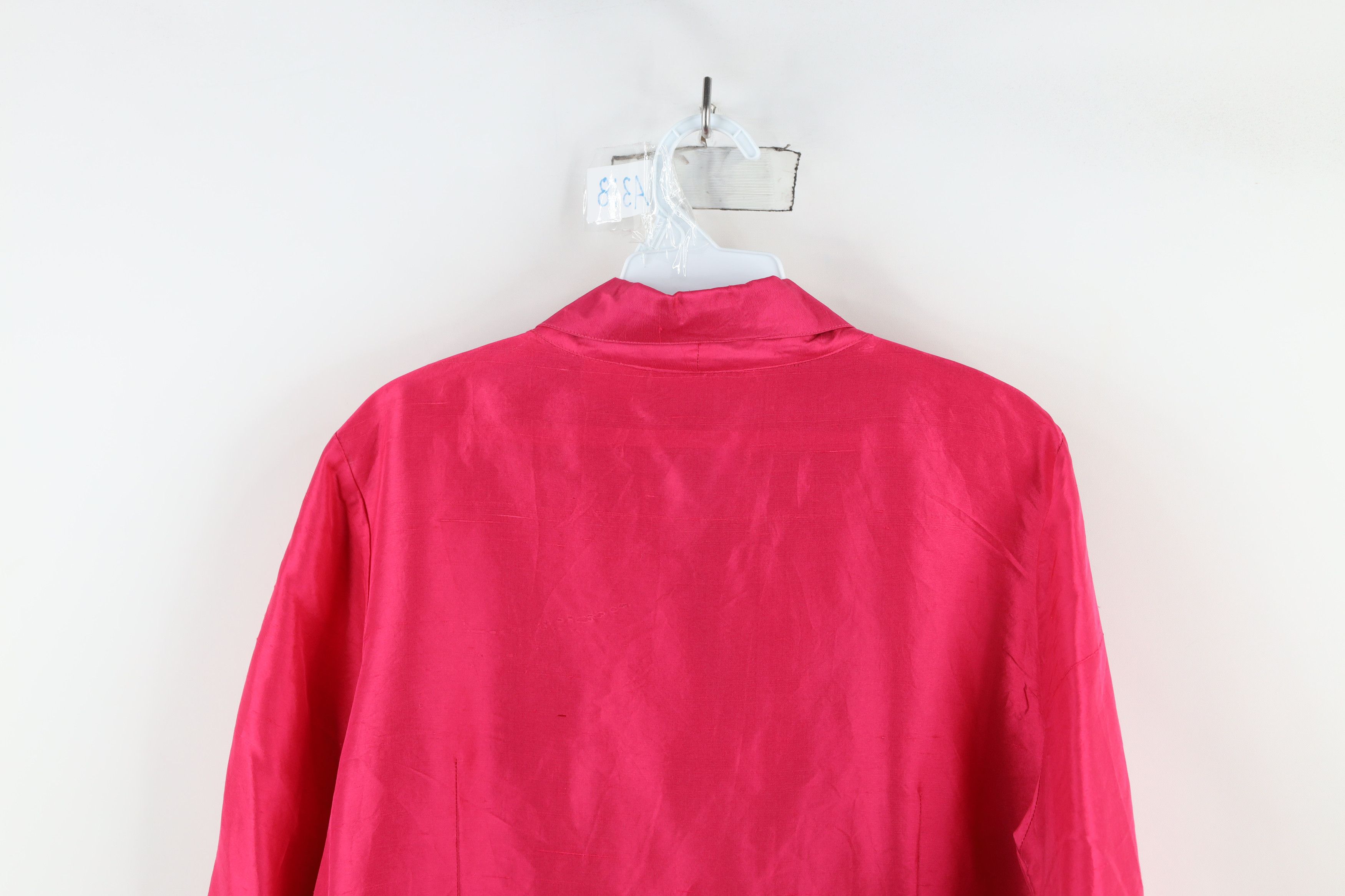Vintage Vintage 90s Streetwear Silk Camp Collar Button Shirt Pink Size XL / US 12-14 / IT 48-50 - 12 Thumbnail