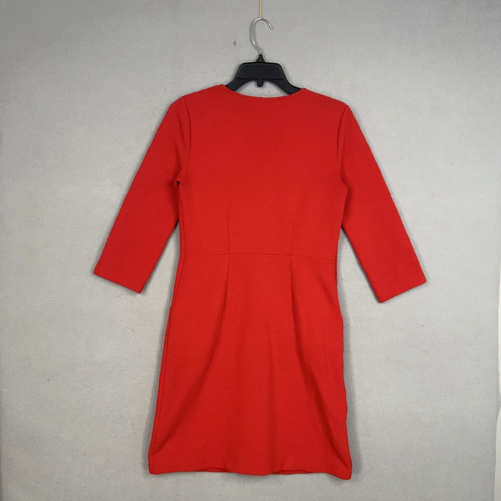 Boden Boden Dress Womens 2 Red V Neck Ottoman Rib Pockets Minimal Quiet Luxury Office Dress Size XS / US 0-2 / IT 36-38 - 7 Thumbnail