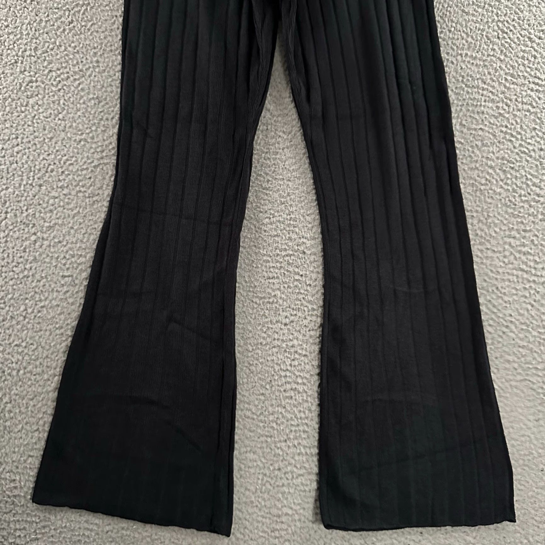 H&M H&M Womens Pants Blue Size Large High Rise Flared Ribbed Pull On Acrylic Blend Size 24" / US 00 / IT 34 - 3 Thumbnail