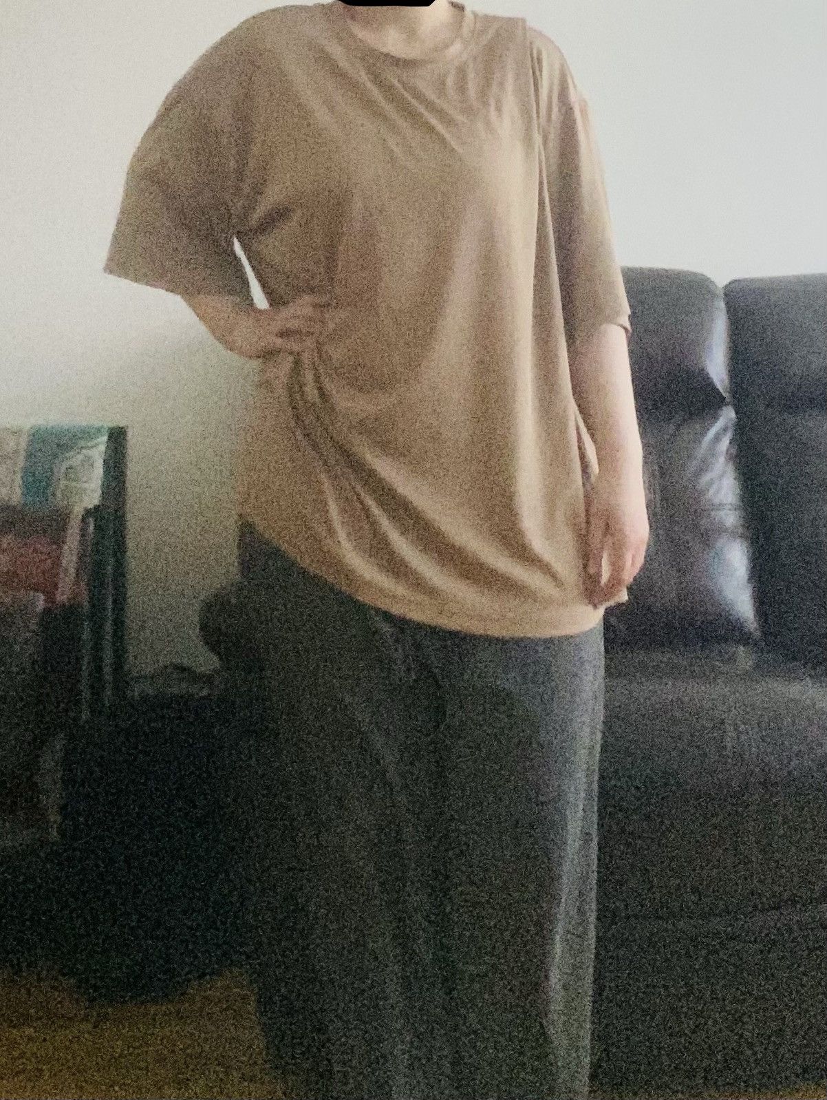 Shein 🤎 Ribbed Oversized T-Shirt – Beige/Tan Barely Worn Size XL / US 12-14 / IT 48-50 - 1 Thumbnail