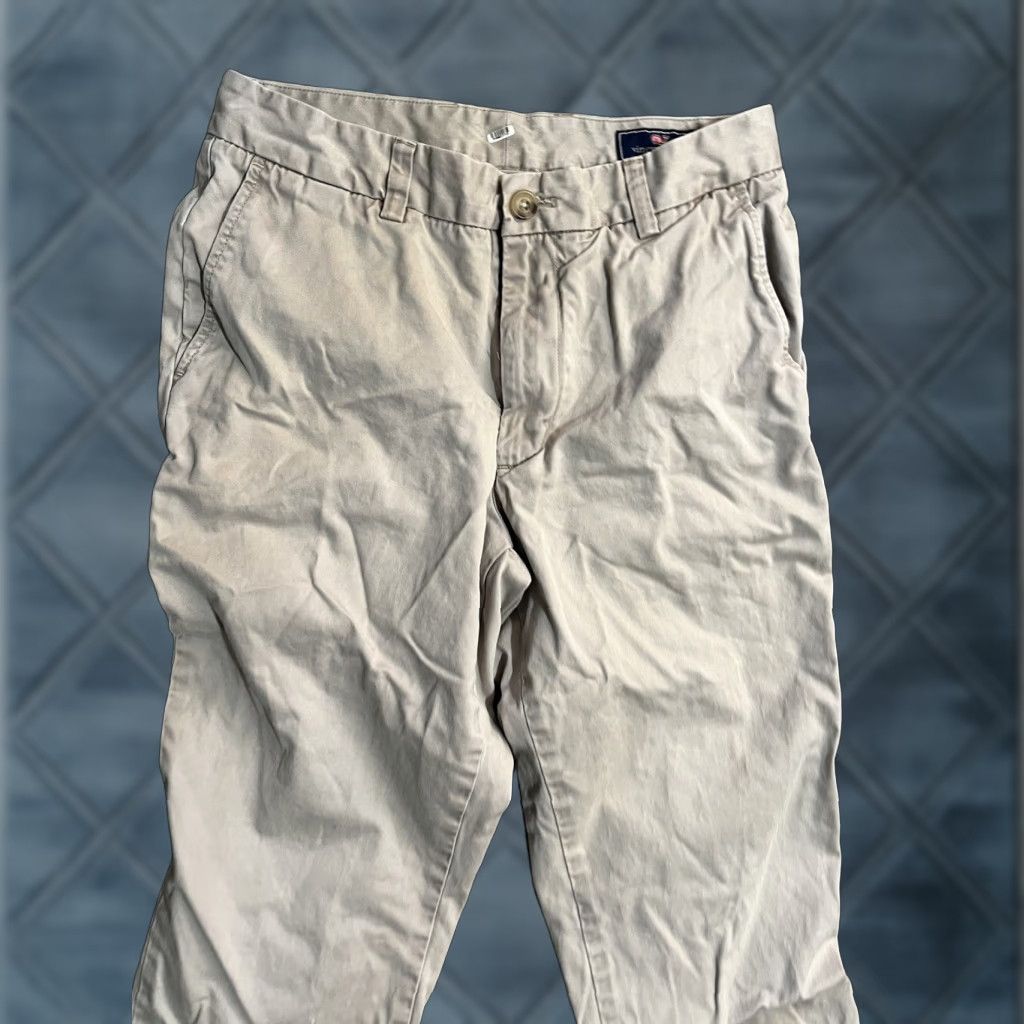 Vineyard Vines Vineyard Vines Breaker Slim Fit Chino Pants Mens 30x30 Beige Cotton Spandex Breathable Pockets Flat Front Solid Size US 30 / EU 46 - 1 Thumbnail