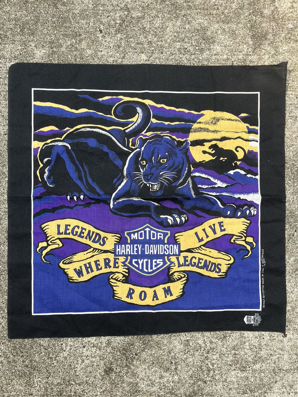Harley Davidson × Vintage Vintage 90s Made in USA Harley Davidson Bandana Size ONE SIZE - 1 Thumbnail